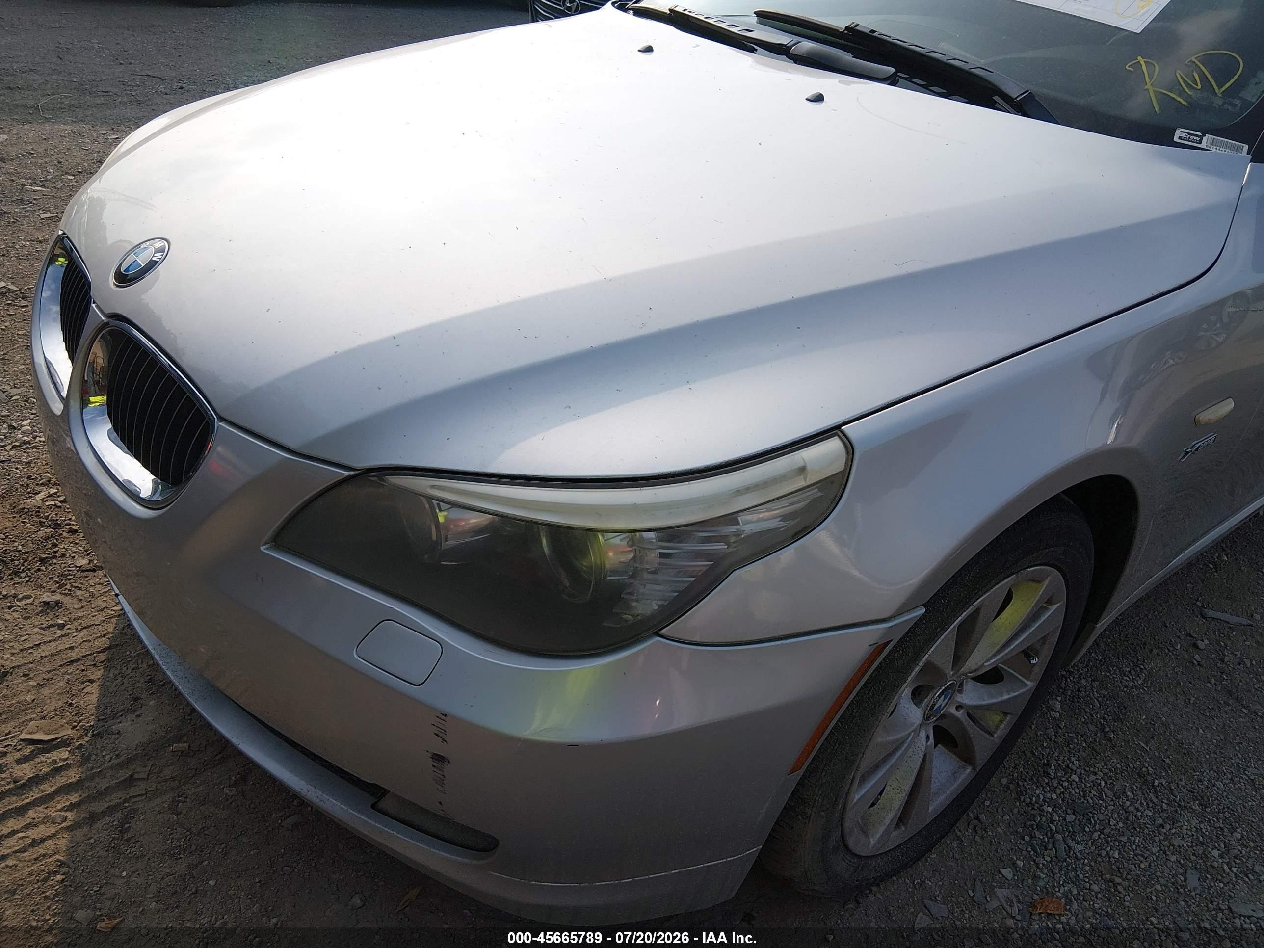 2010 Bmw 535i Xdrive Silver vin: WBANV9C54AC139998