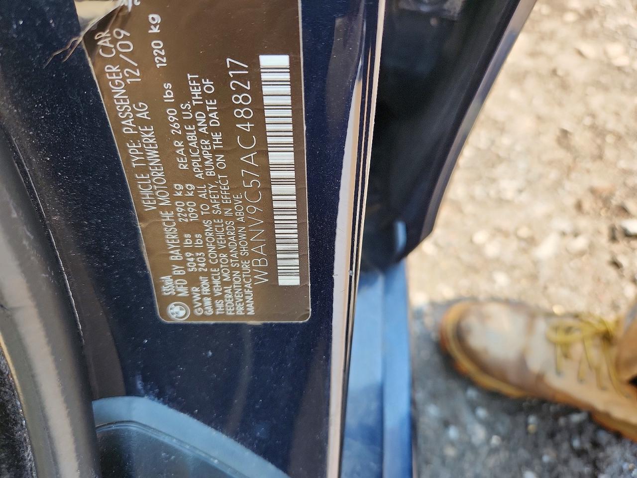 2010 Bmw 535 Xi Blue vin: WBANV9C57AC488217
