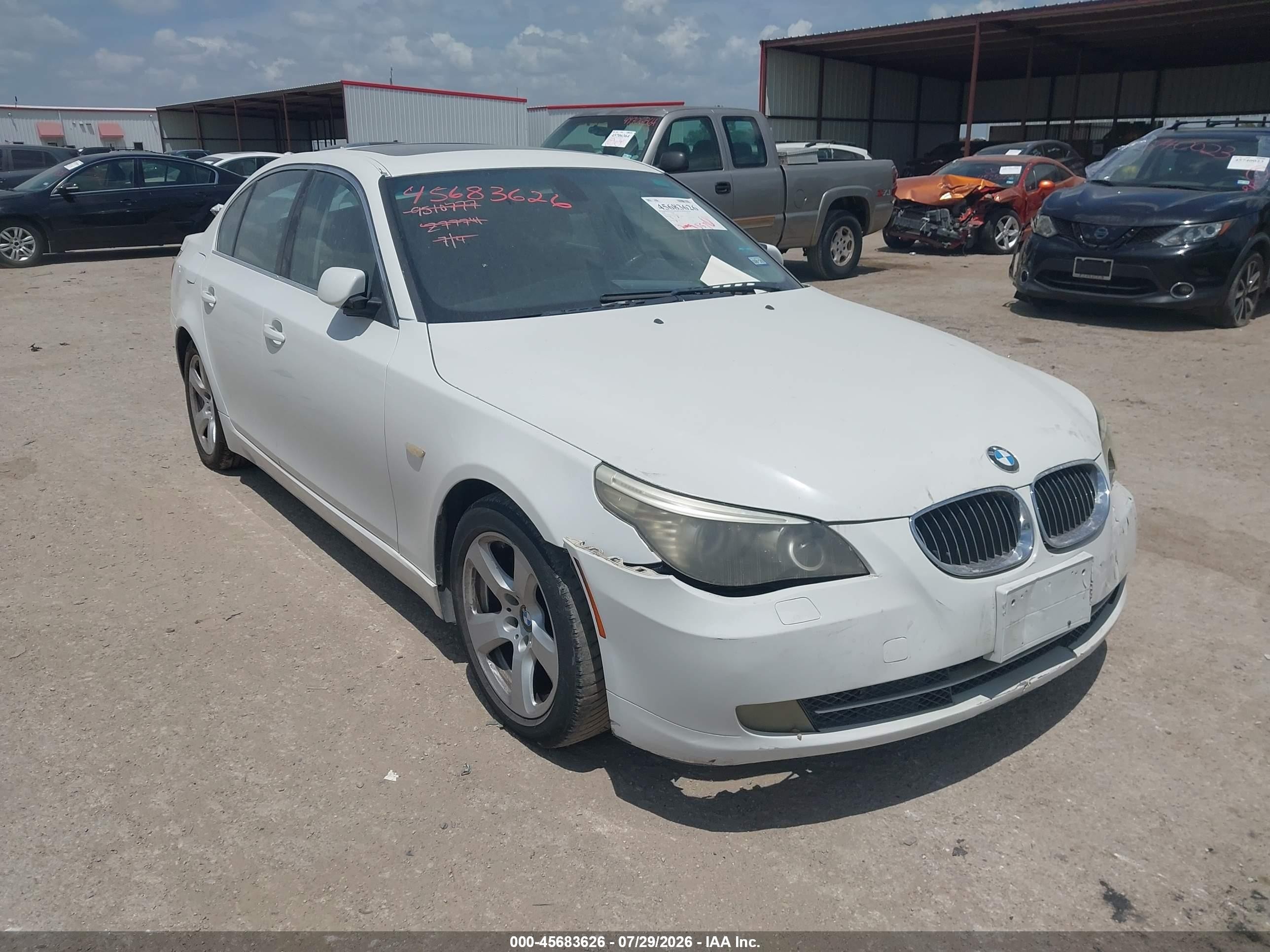2008 Bmw 535i   White vin: WBANW13538CZ77741