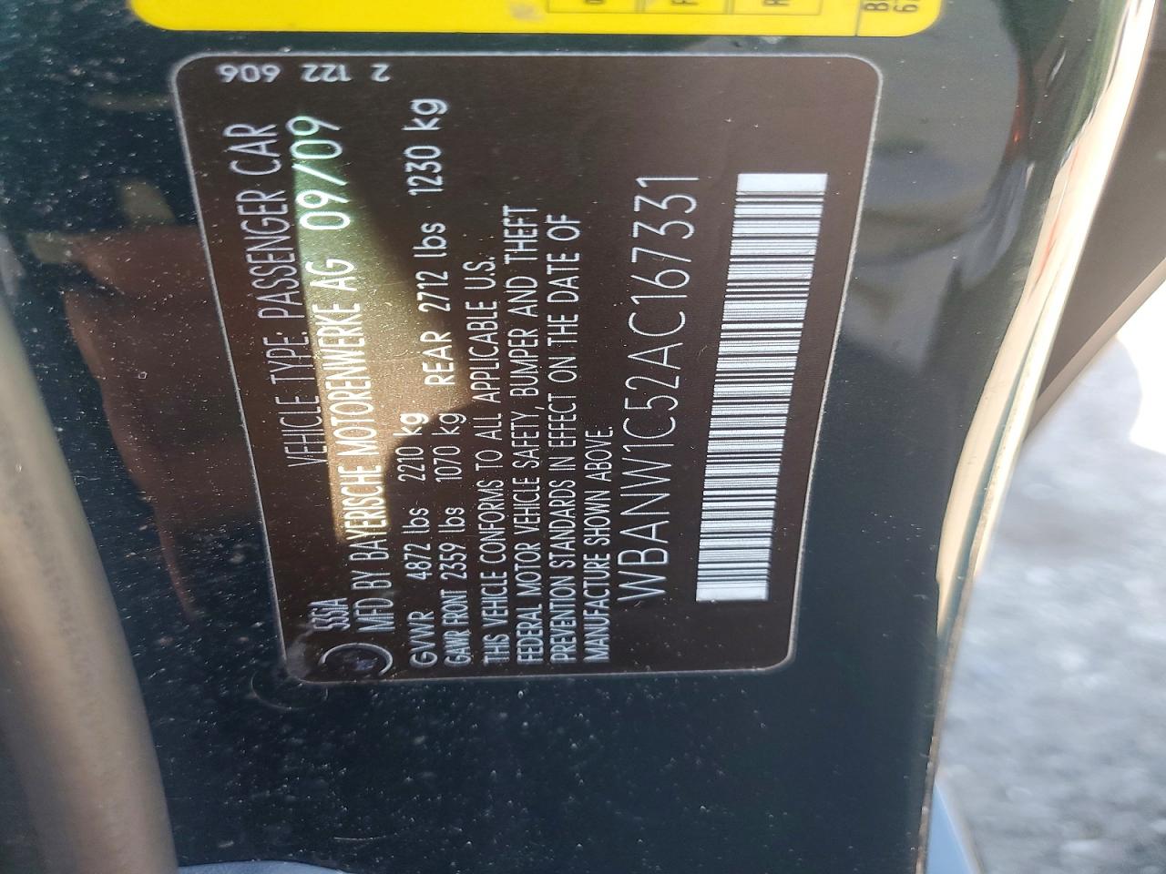 2010 Bmw 535 I Green vin: WBANW1C52AC167331