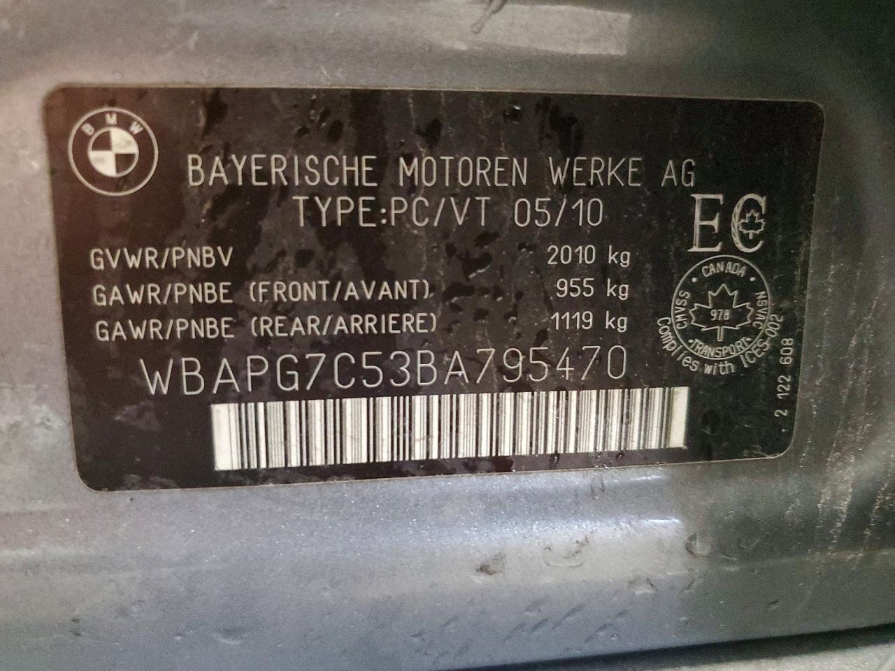 2011 Bmw 323 I Silver vin: WBAPG7C53BA795470