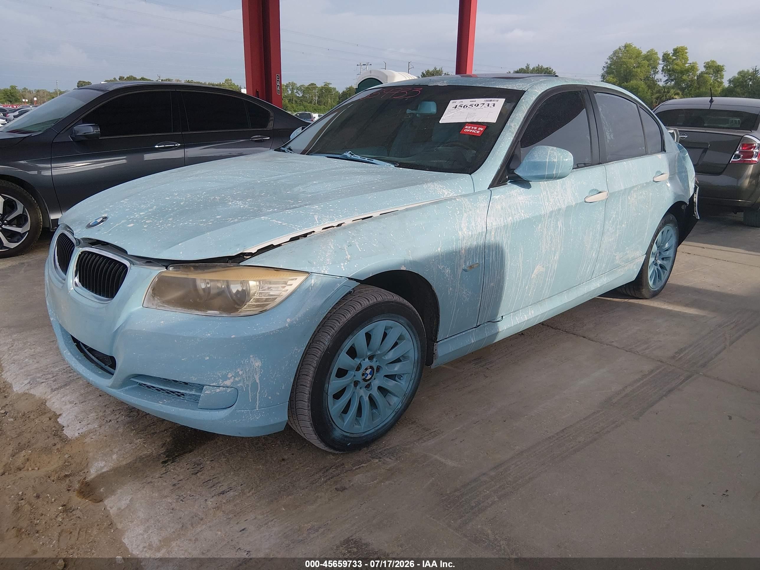 2009 Bmw 328i   Light Blue vin: WBAPH57559NL76549