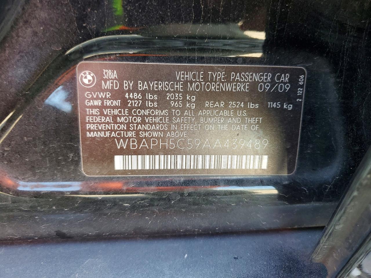2010 Bmw 328 I Sulev Black vin: WBAPH5C59AA439489