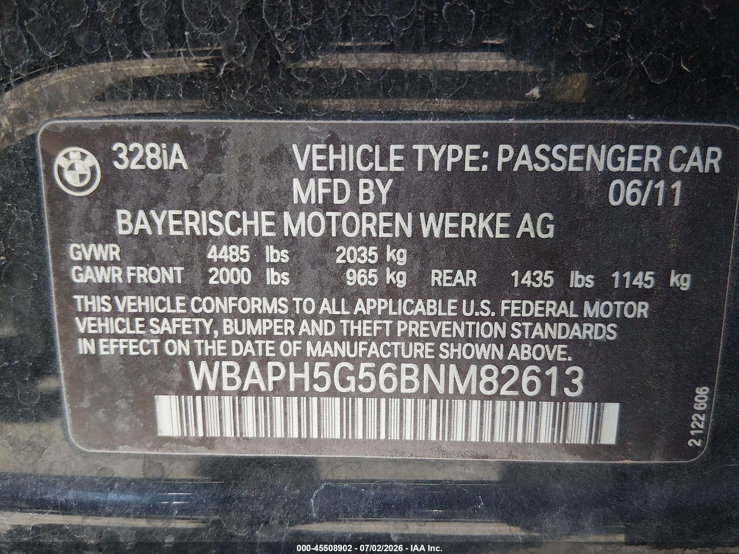 2011 Bmw 328i   Black vin: WBAPH5G56BNM82613