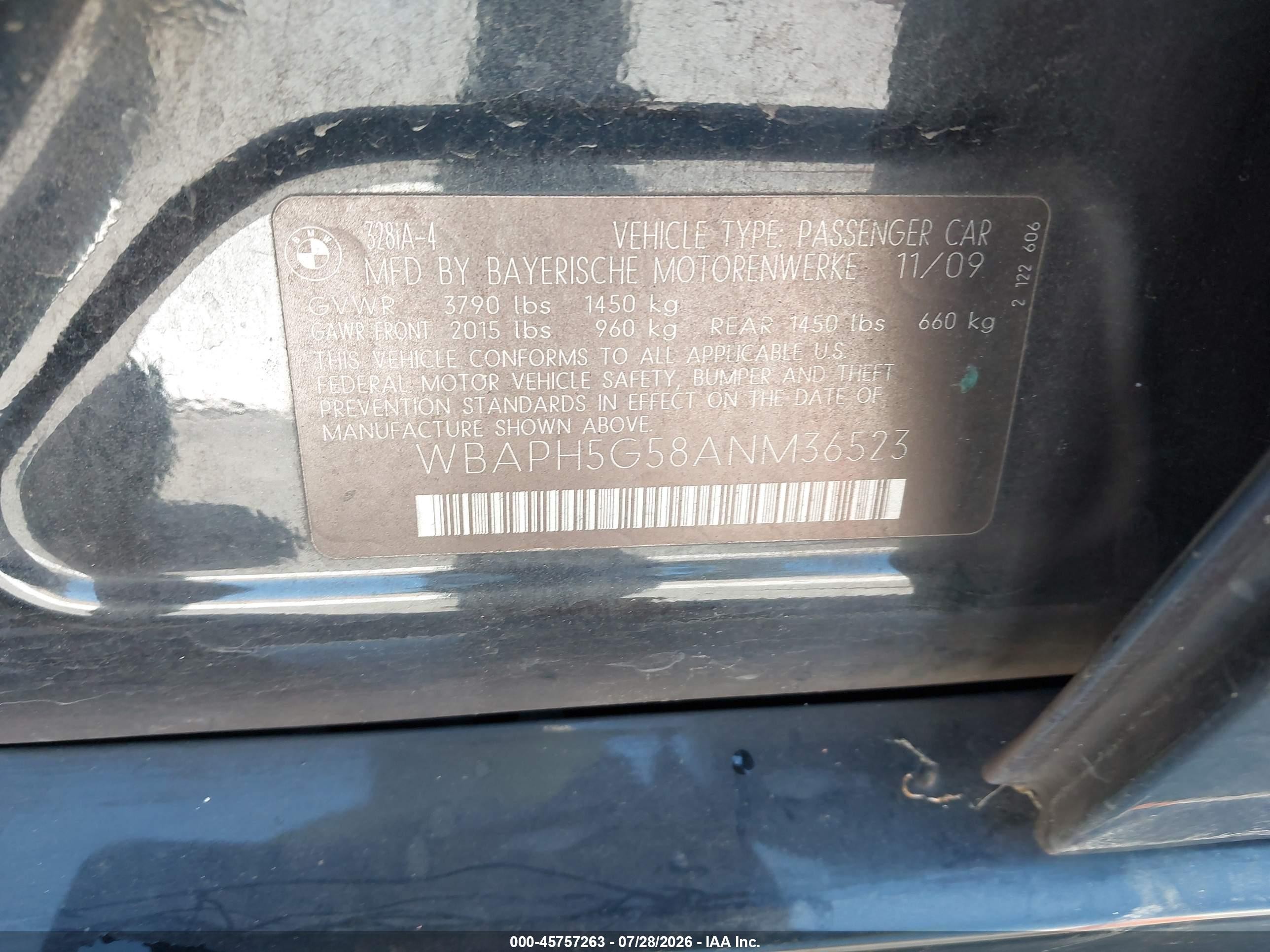 2010 Bmw 328i   Gray vin: WBAPH5G58ANM36523