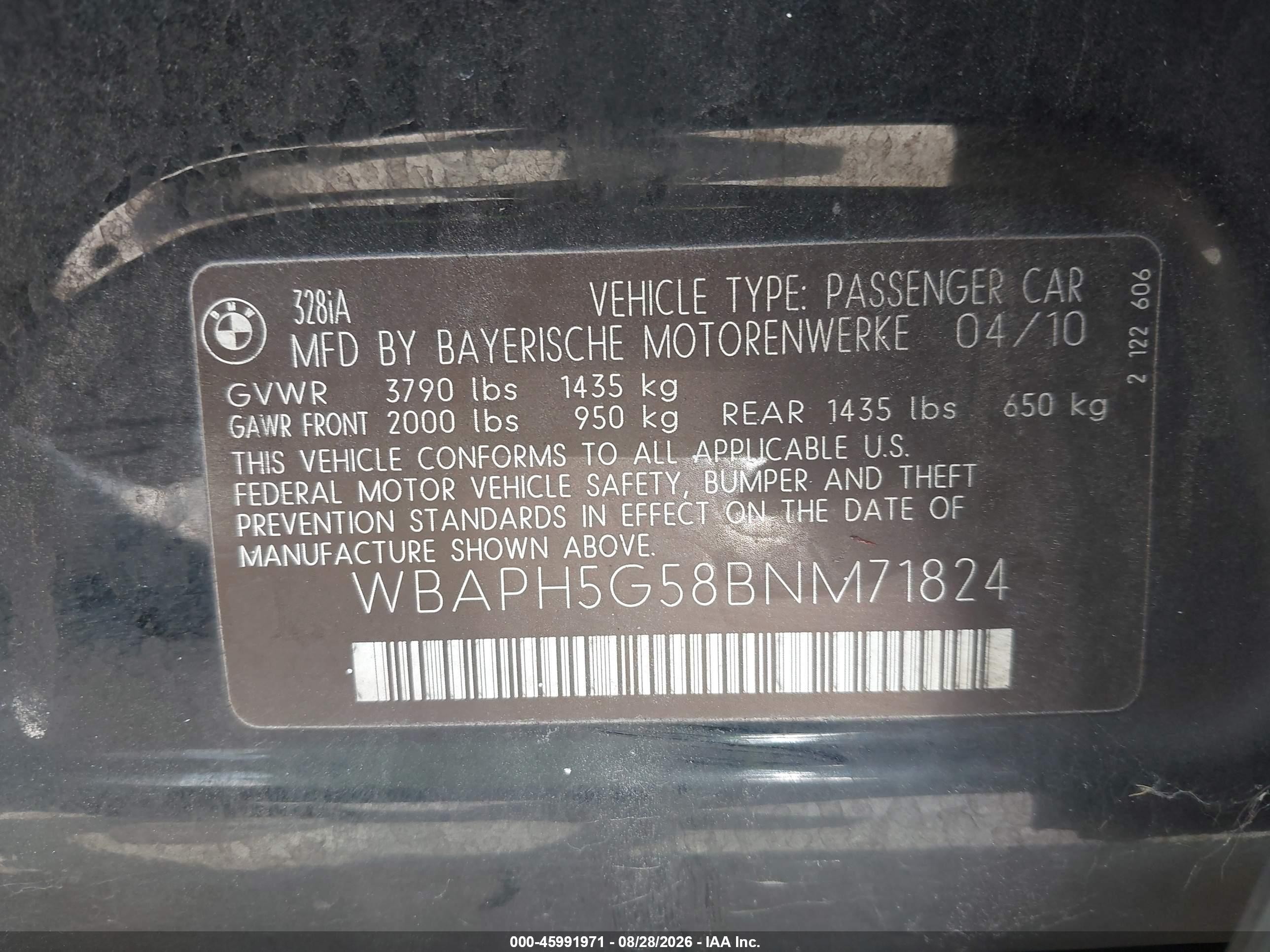 2011 Bmw 328i   Black vin: WBAPH5G58BNM71824