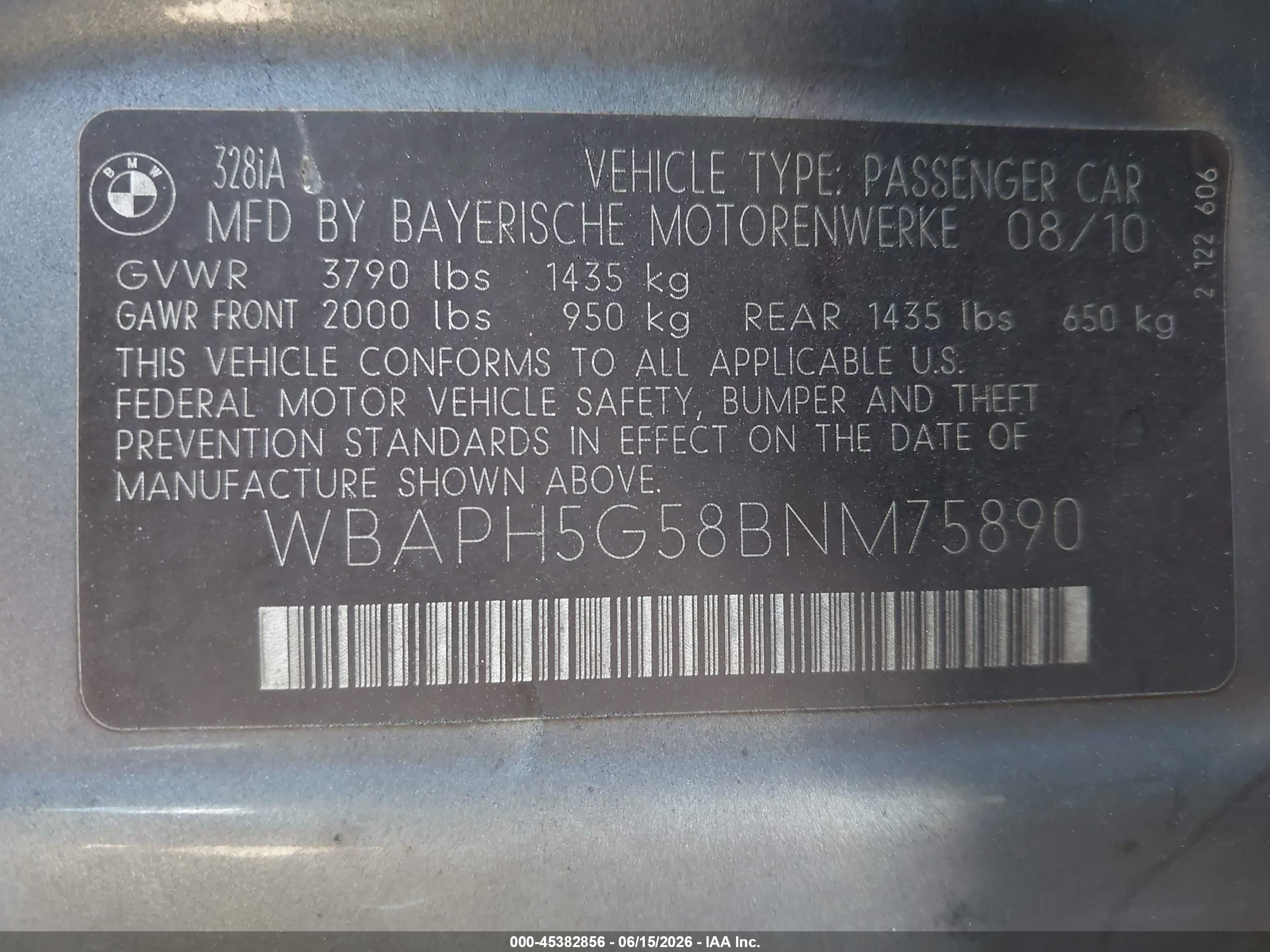 2011 Bmw 328i   Gray vin: WBAPH5G58BNM75890