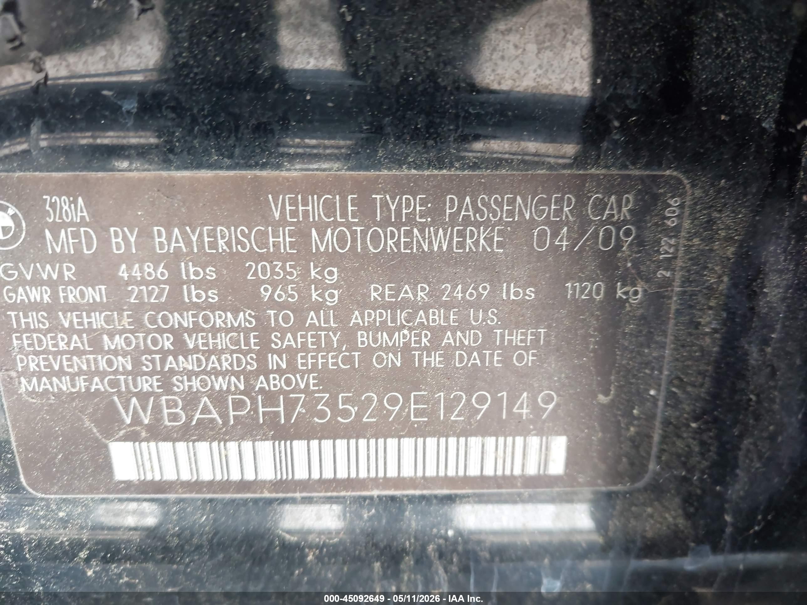 2009 Bmw 328i   Black vin: WBAPH73529E129149