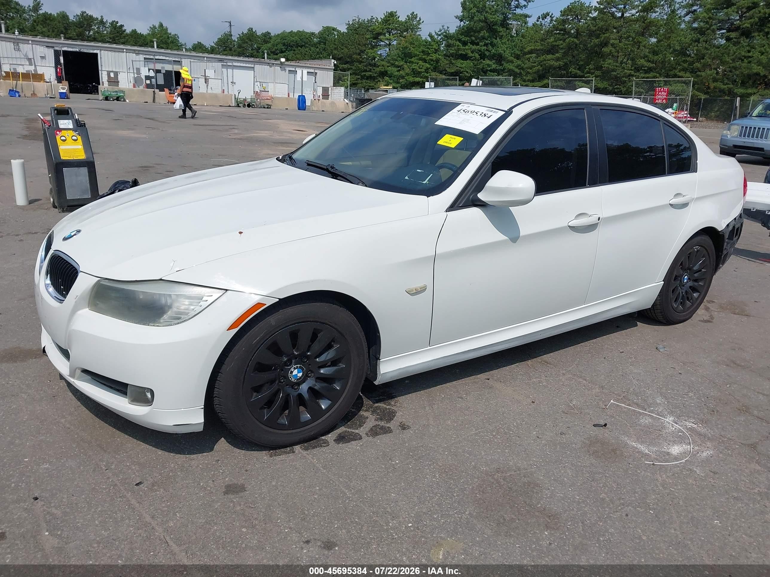 2009 Bmw 328i White vin: WBAPH77519NM31252