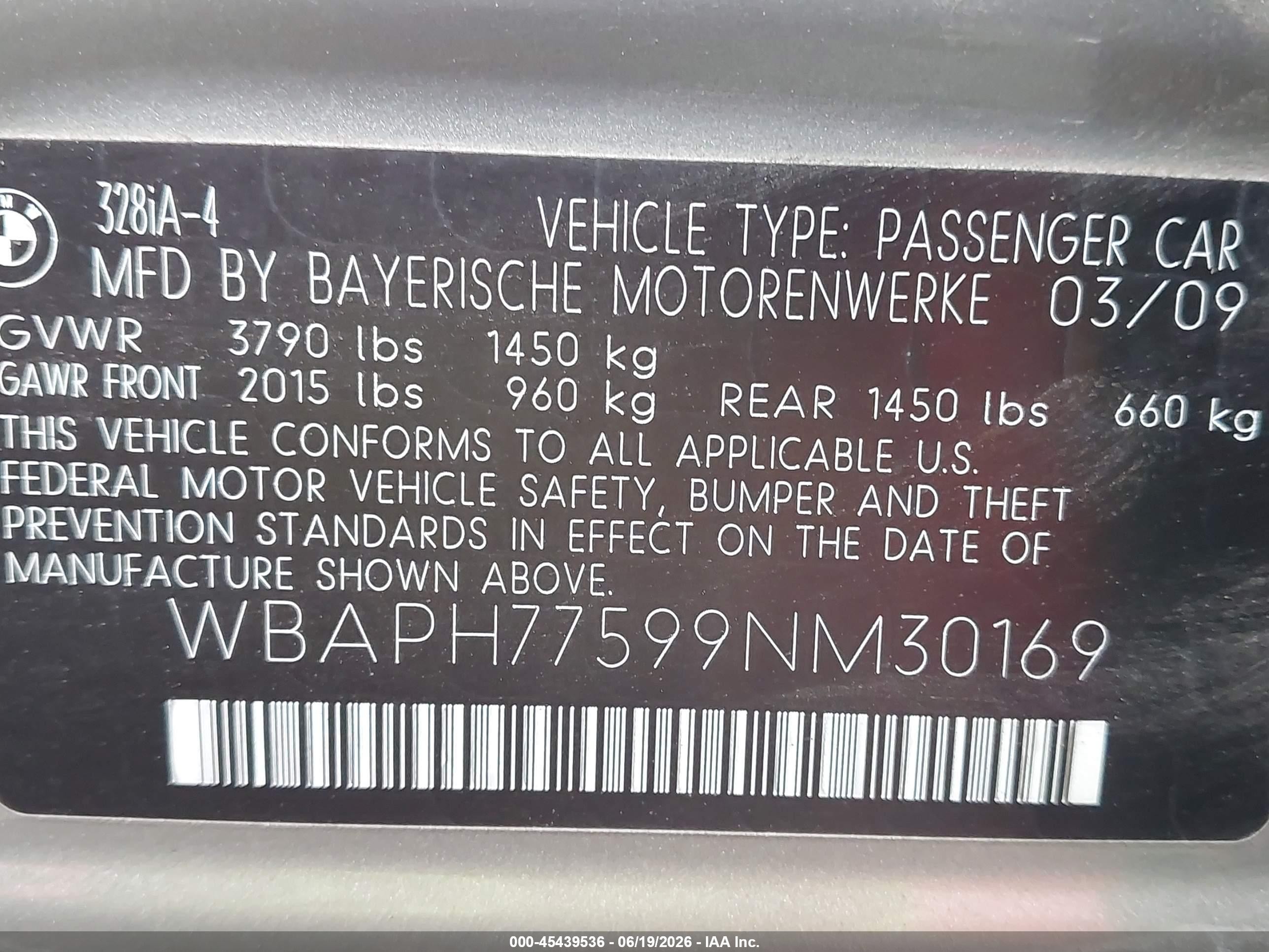 2009 Bmw 328i   Золотой vin: WBAPH77599NM30169
