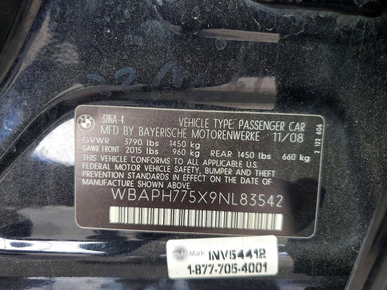 2009 Bmw 328 I Black vin: WBAPH775X9NL83542