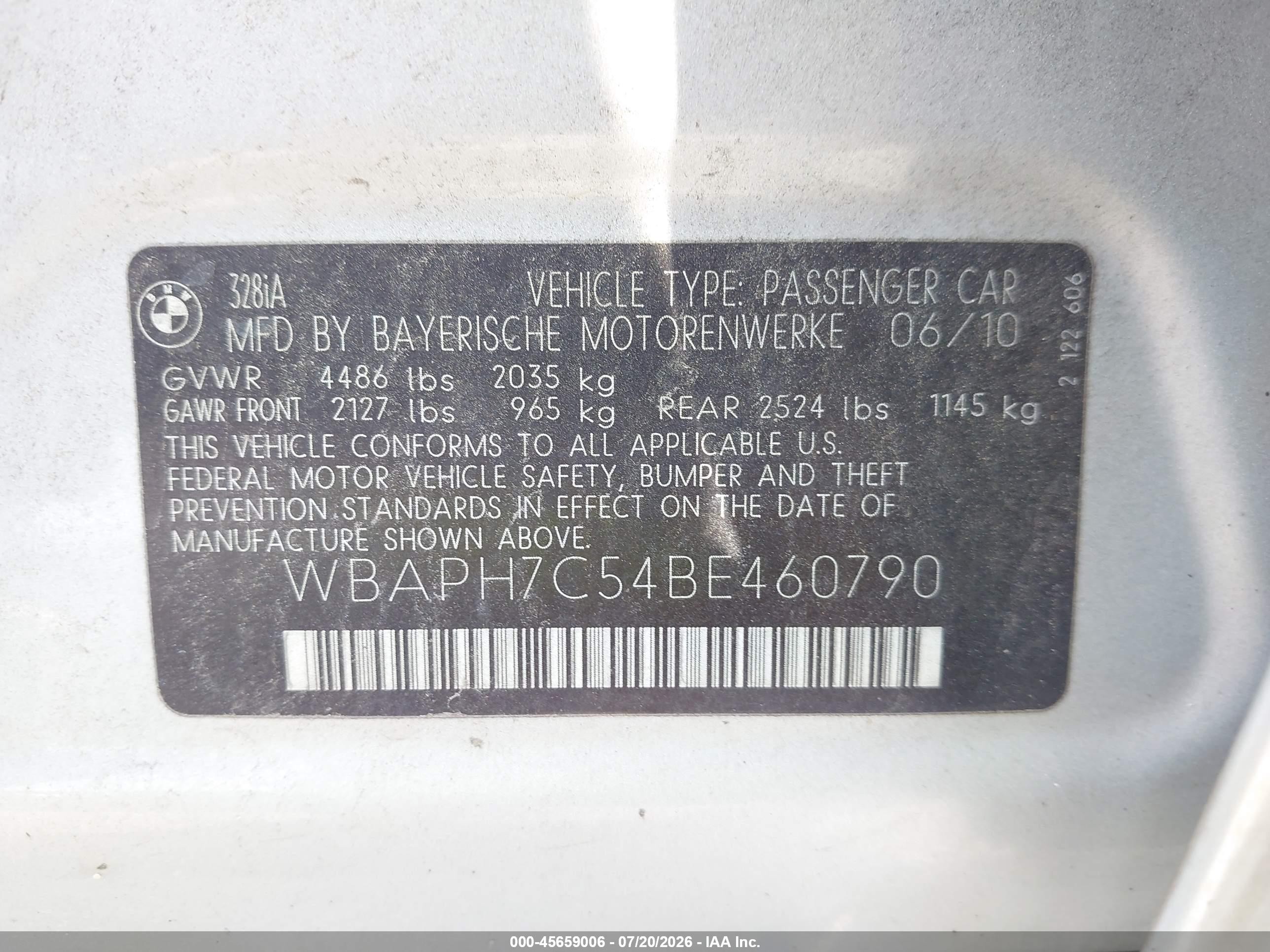 2011 Bmw 328i   Silver vin: WBAPH7C54BE460790