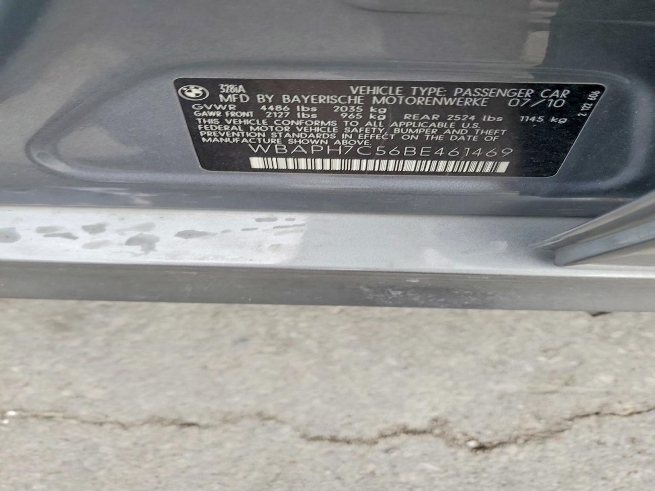 2011 Bmw 328 I Gray vin: WBAPH7C56BE461469
