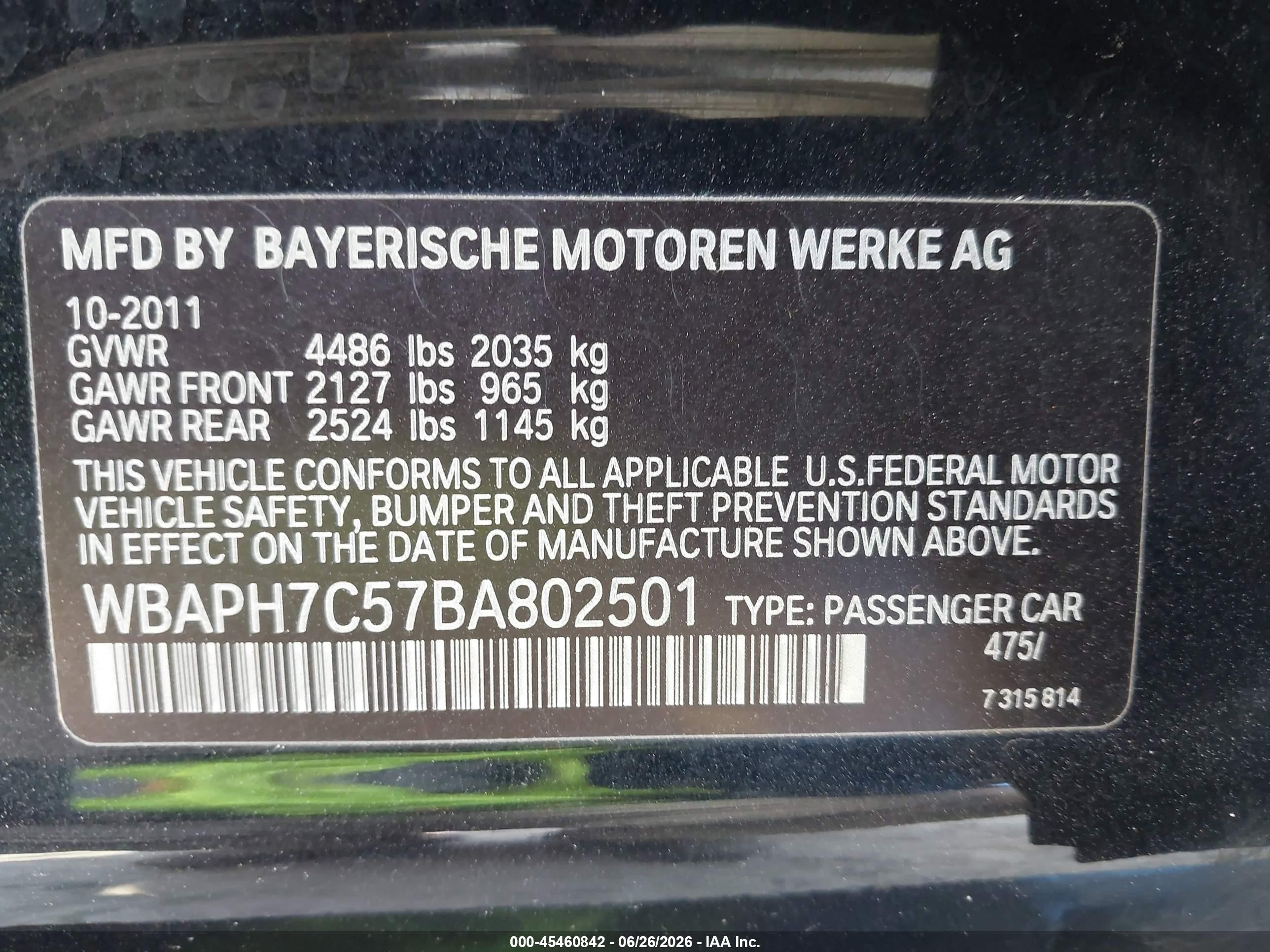 2011 Bmw 328i   Black vin: WBAPH7C57BA802501