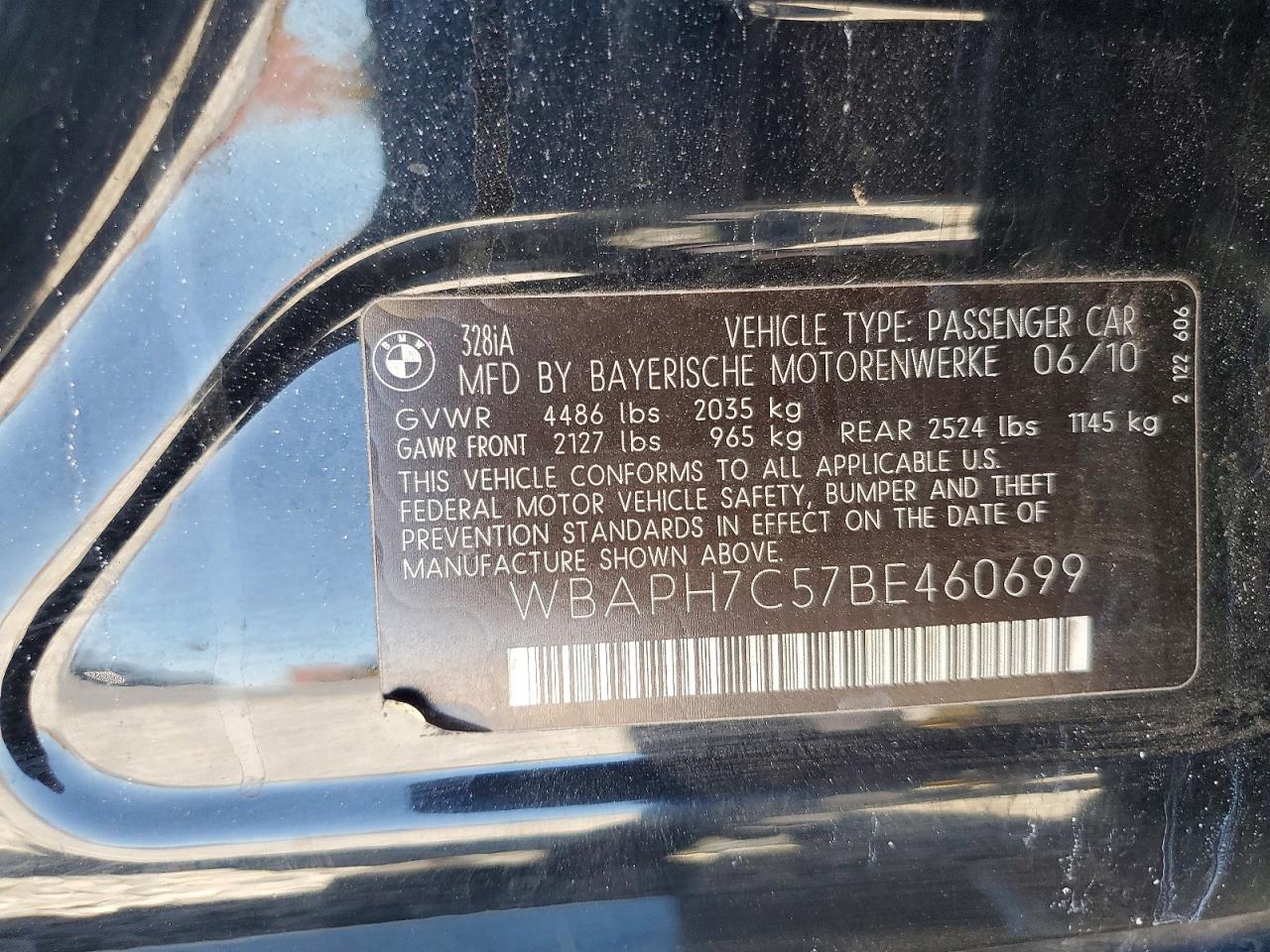 2011 Bmw 328 I Black vin: WBAPH7C57BE460699