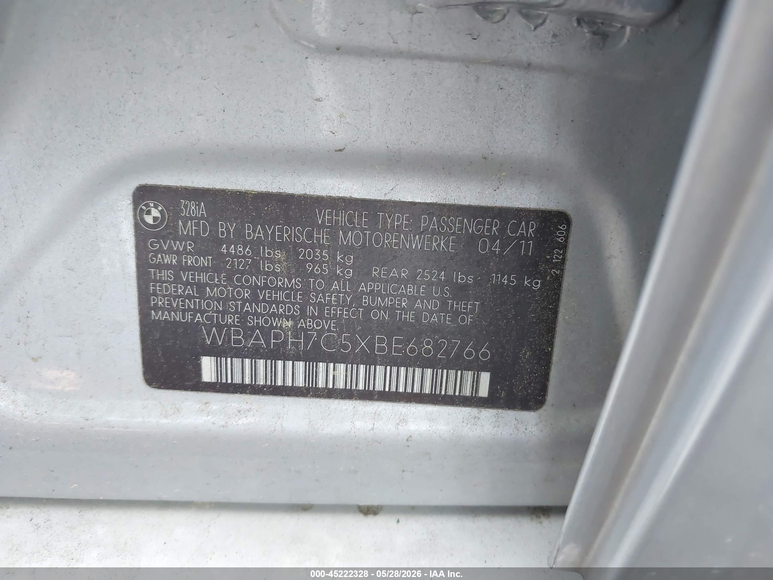 2011 Bmw 328i   Silver vin: WBAPH7C5XBE682766