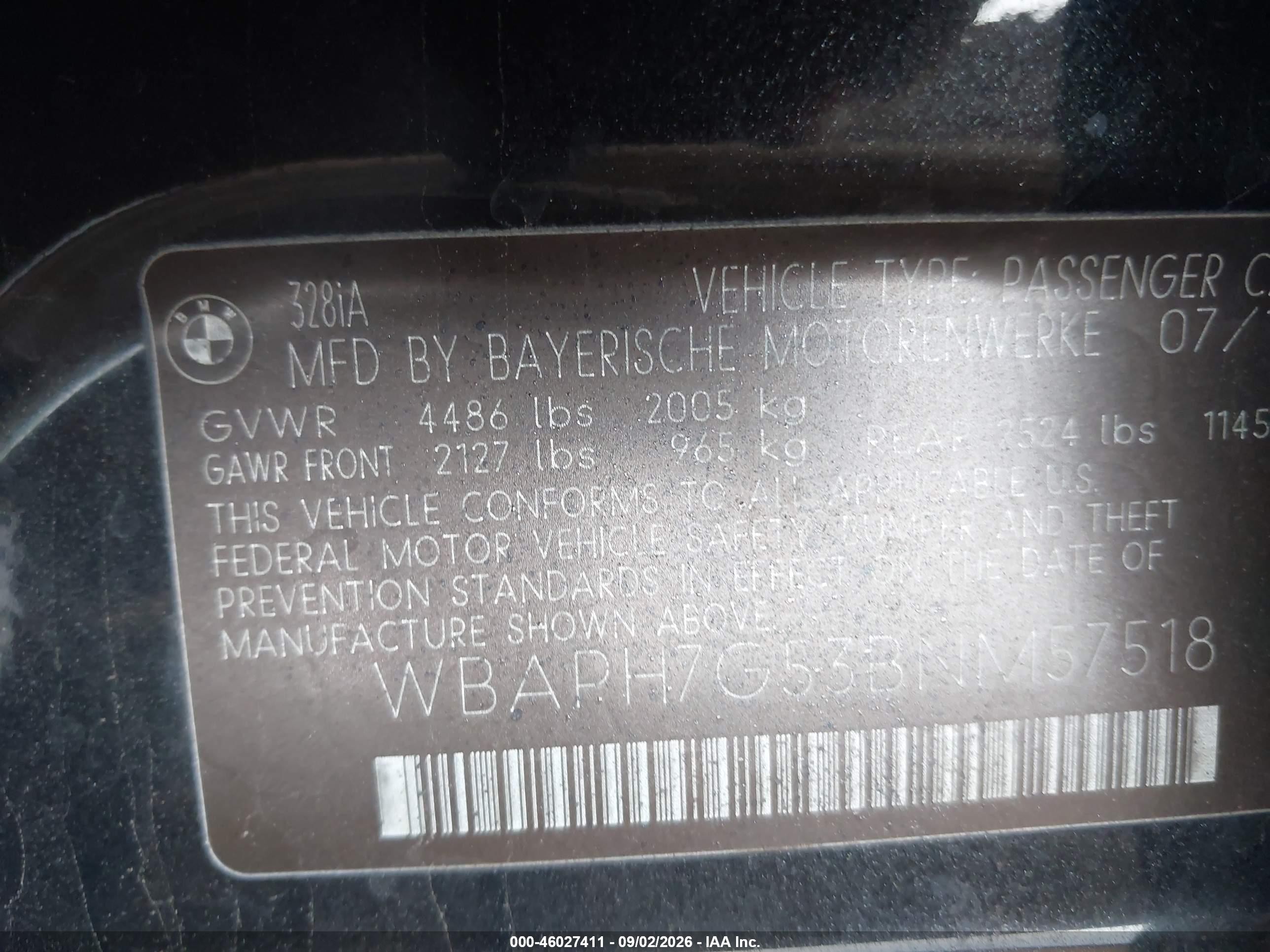 2011 Bmw 328i   Black vin: WBAPH7G53BNM57518