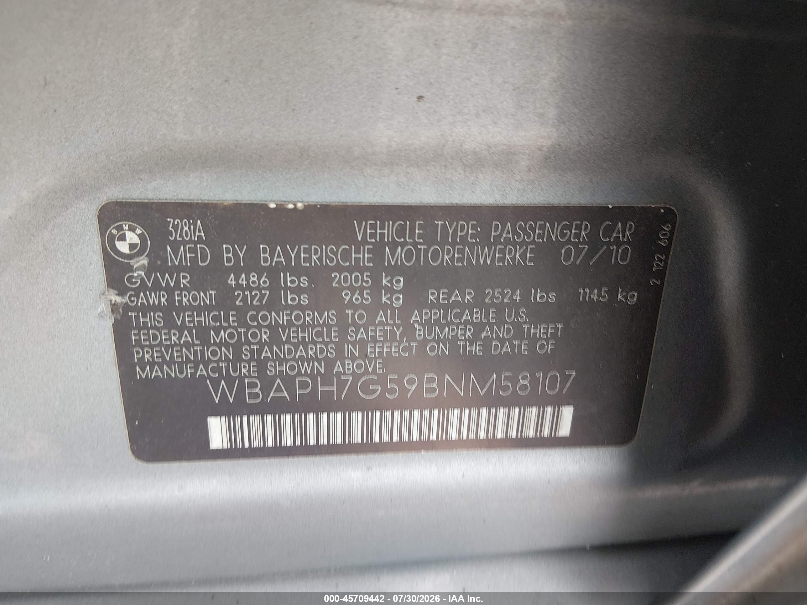 2011 Bmw 328i   Серебряный vin: WBAPH7G59BNM58107