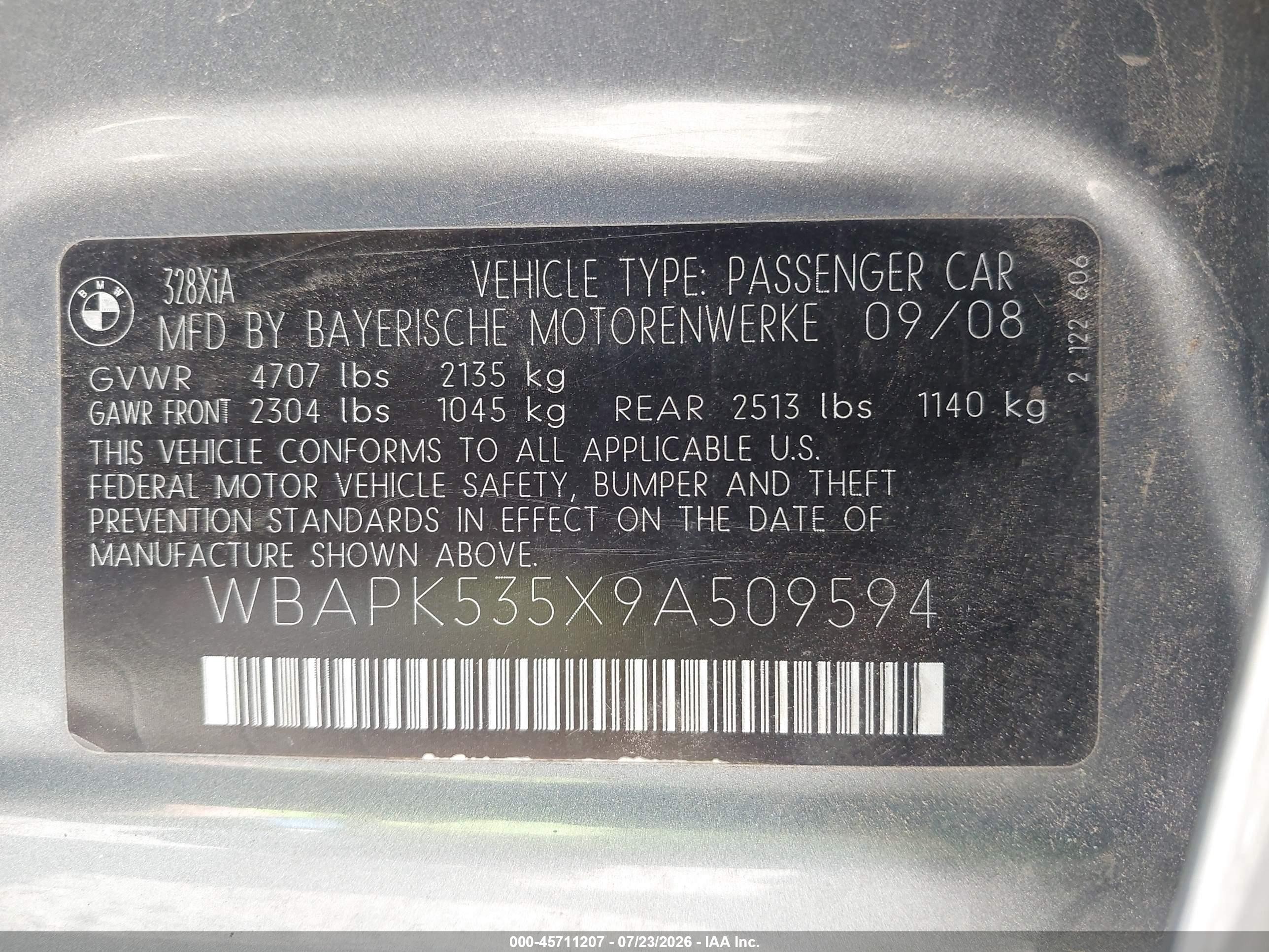 2009 Bmw 328i Xdrive Gray vin: WBAPK535X9A509594