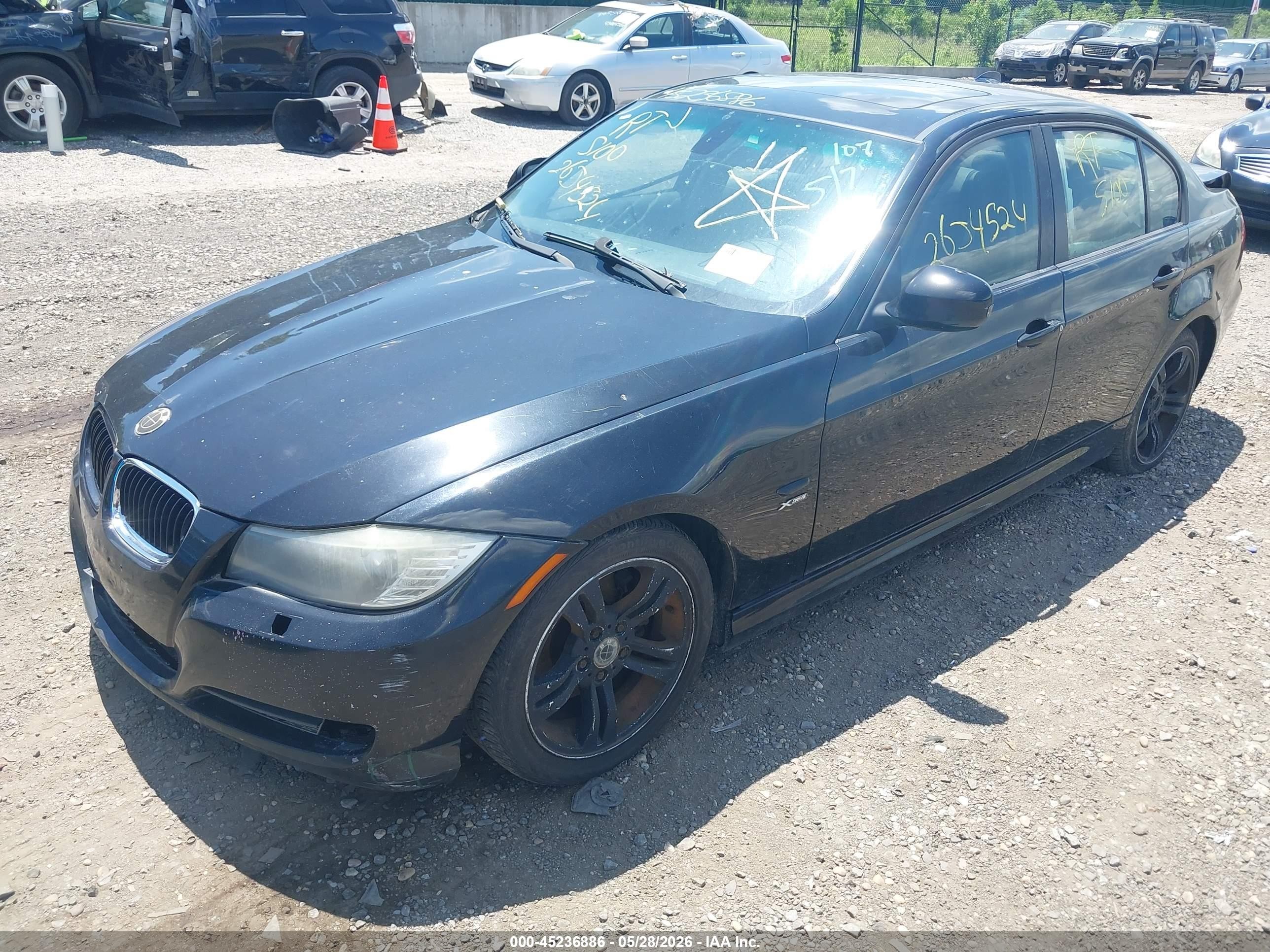 2009 Bmw 328i Xdrive Black vin: WBAPK535X9A513077