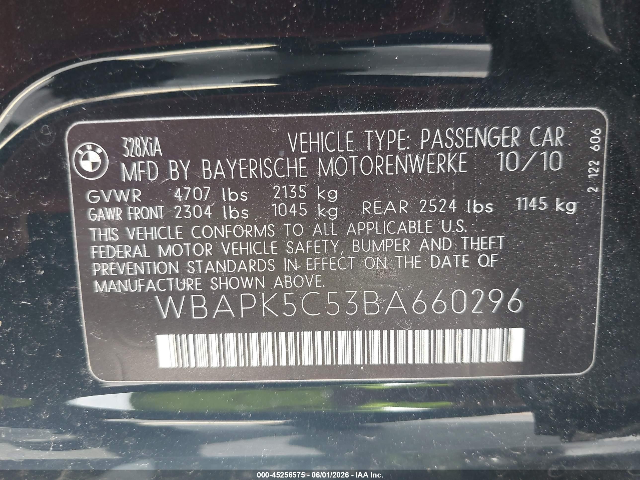 2011 Bmw 328i Xdrive Black vin: WBAPK5C53BA660296