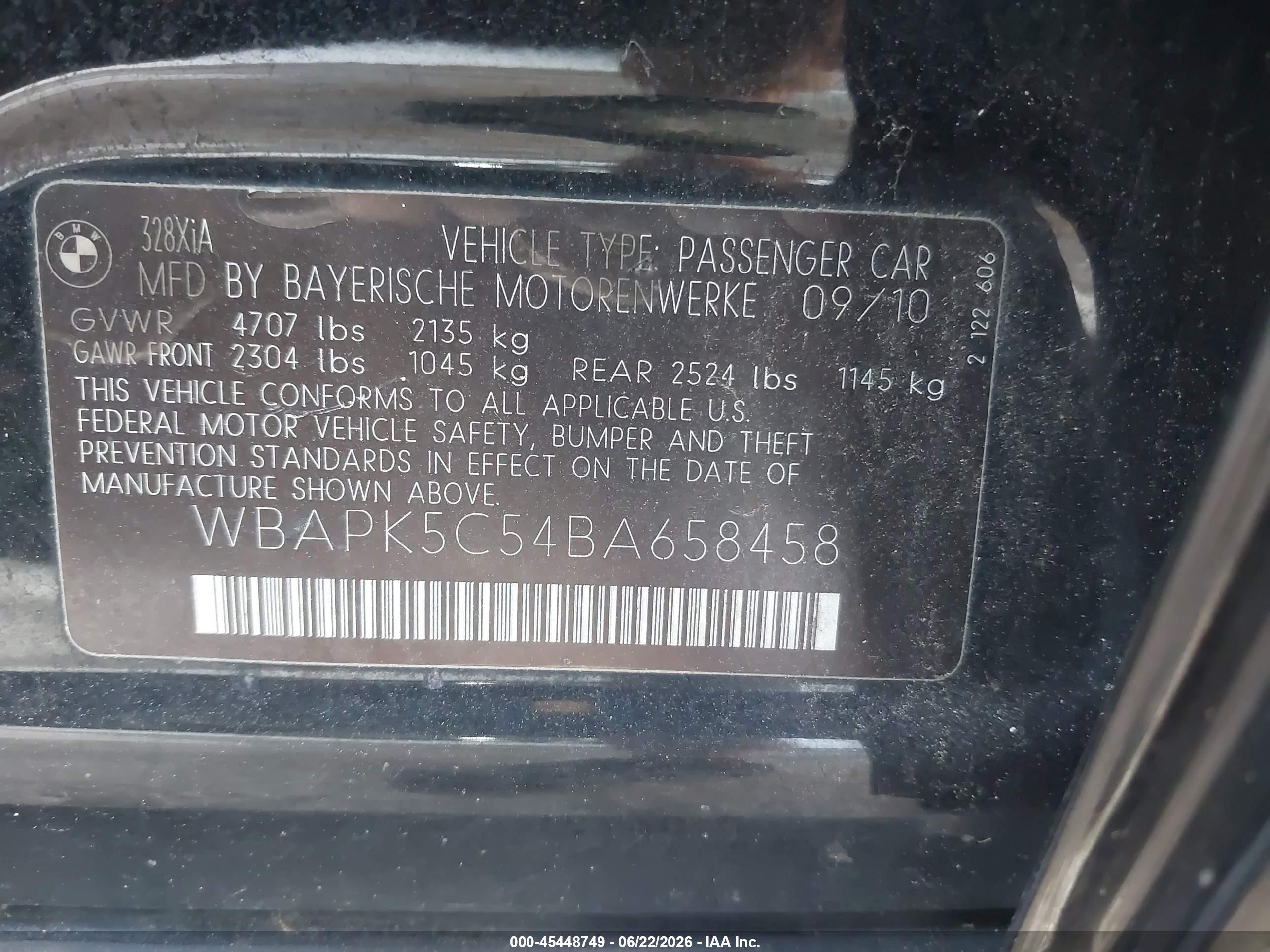 2011 Bmw 328i Xdrive Black vin: WBAPK5C54BA658458