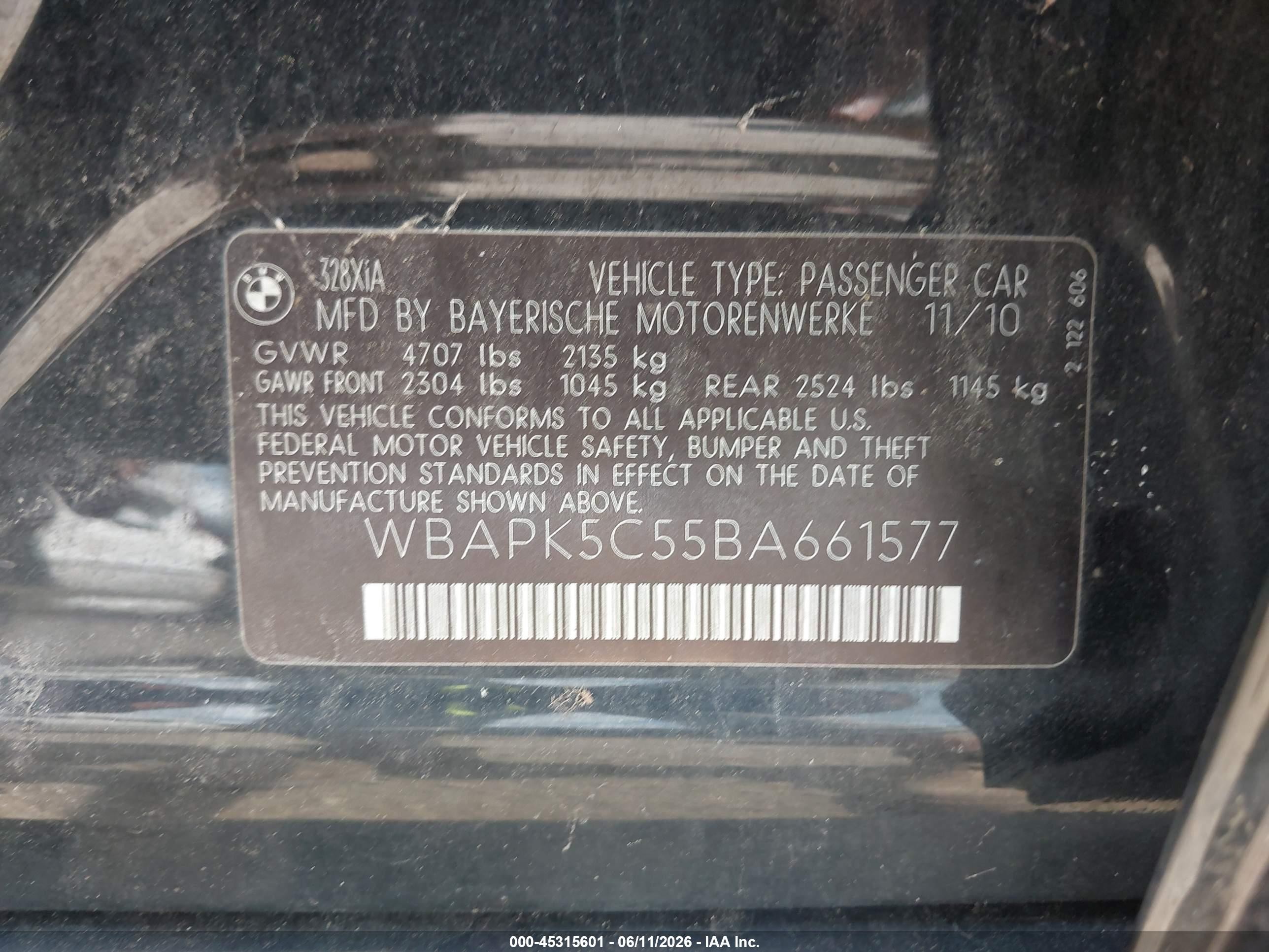 2011 Bmw 328i Xdrive Black vin: WBAPK5C55BA661577