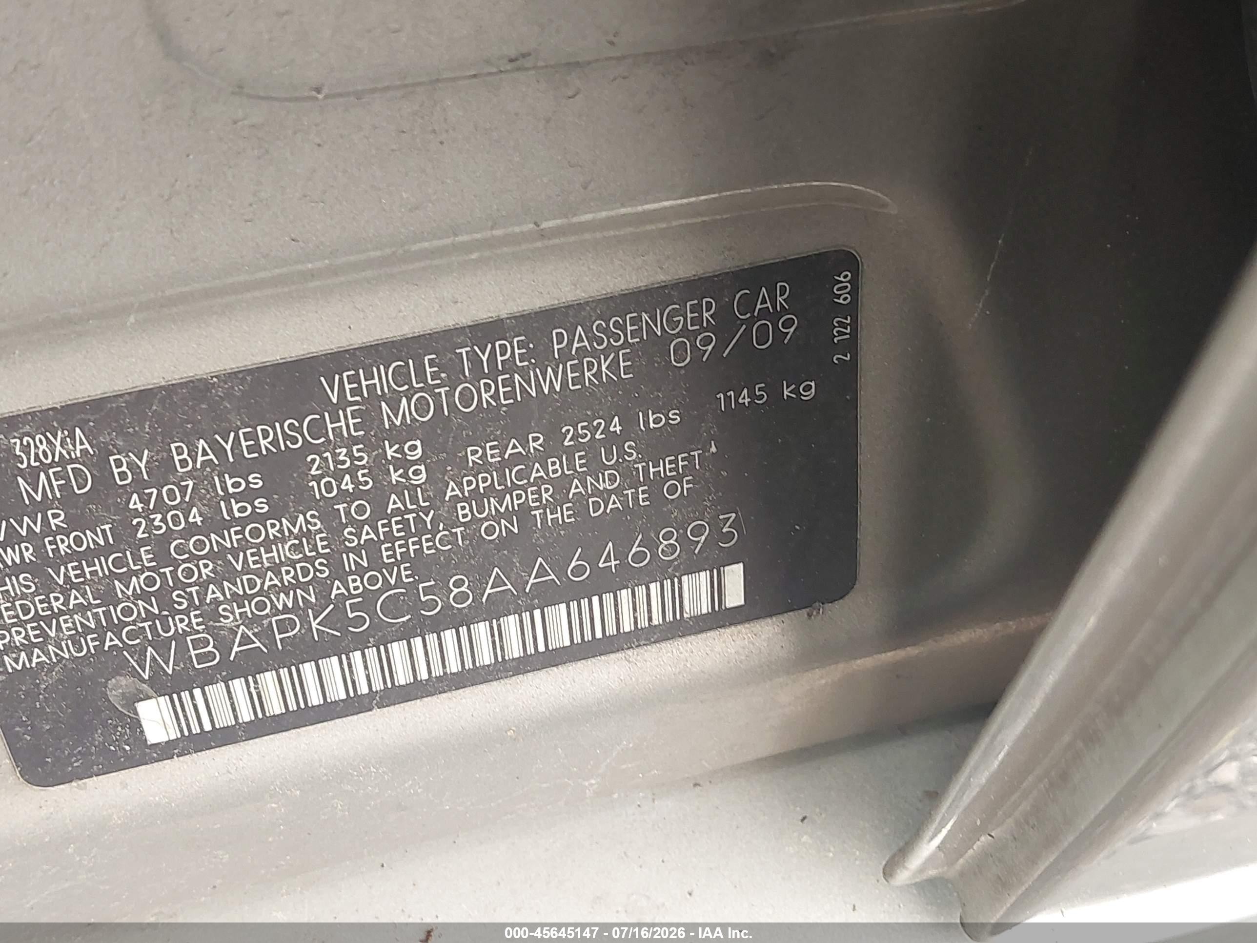 2010 Bmw 328i Xdrive Золотой vin: WBAPK5C58AA646893