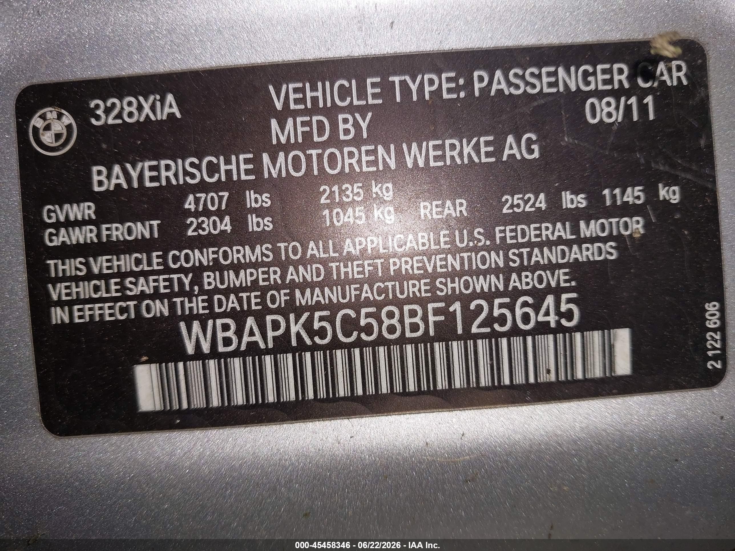2011 Bmw 328i Xdrive Silver vin: WBAPK5C58BF125645