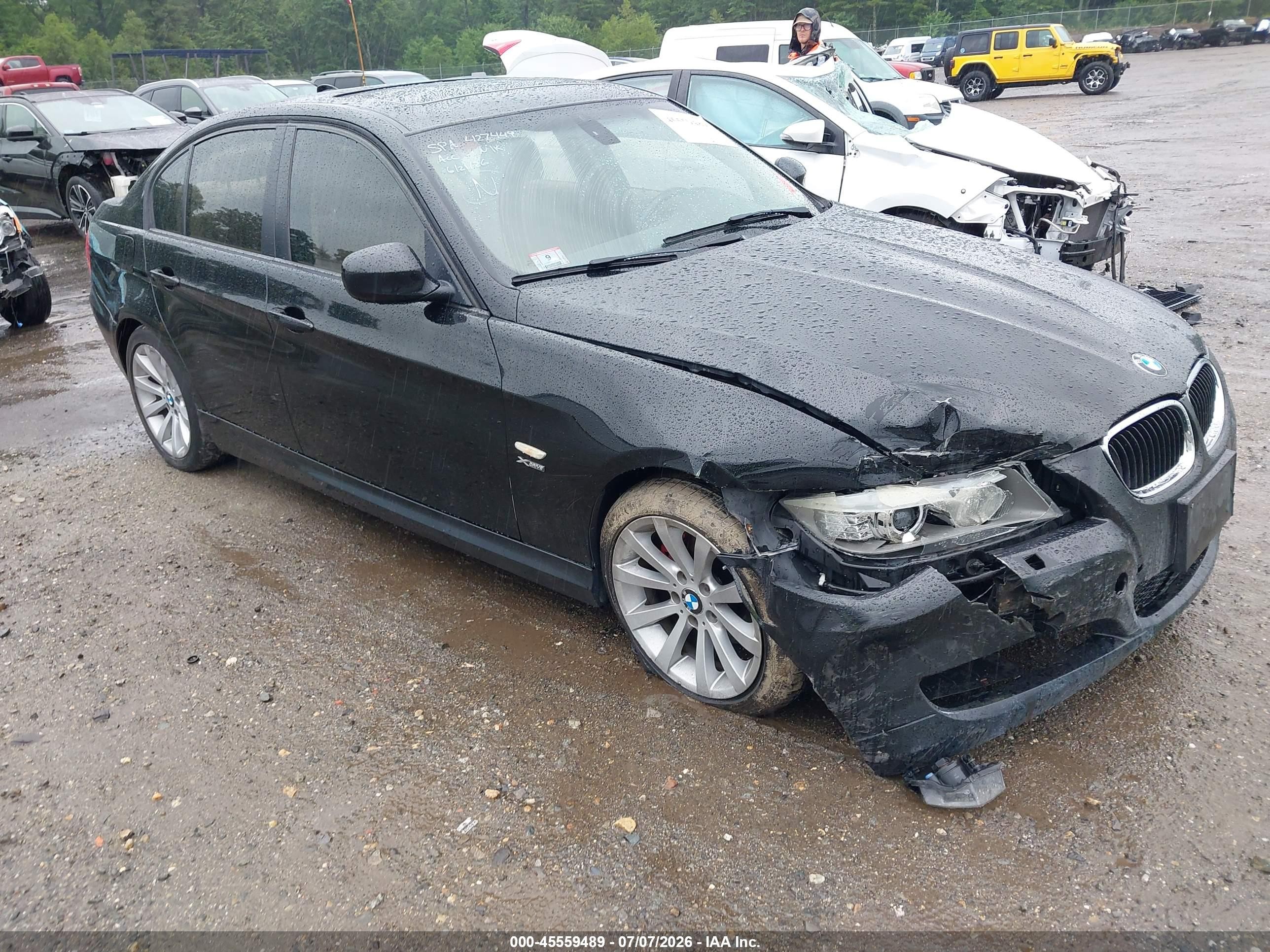 2011 Bmw 328i Xdrive Black vin: WBAPK5C59BF127498