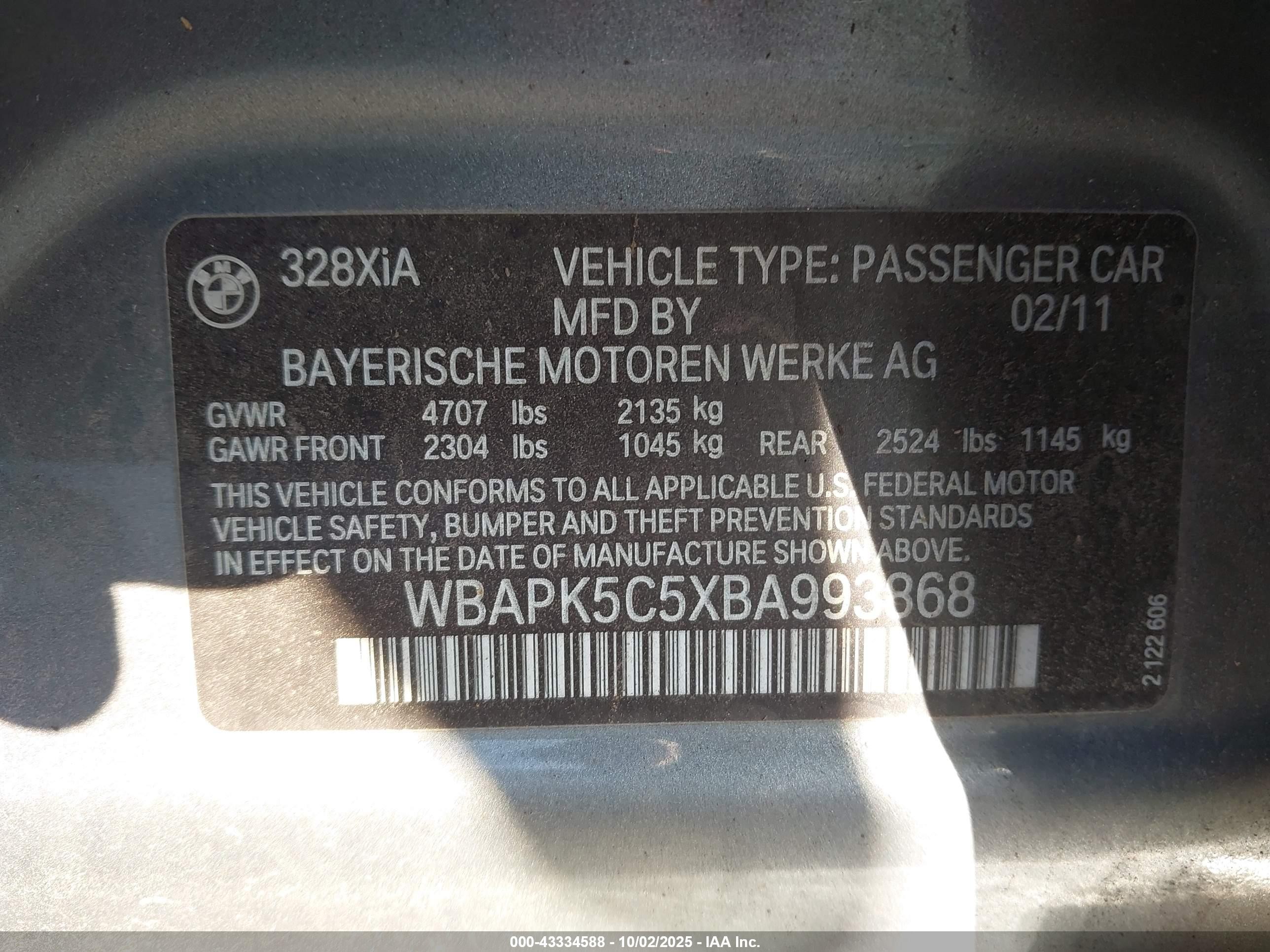2011 Bmw 328i Xdrive Gray vin: WBAPK5C5XBA993868