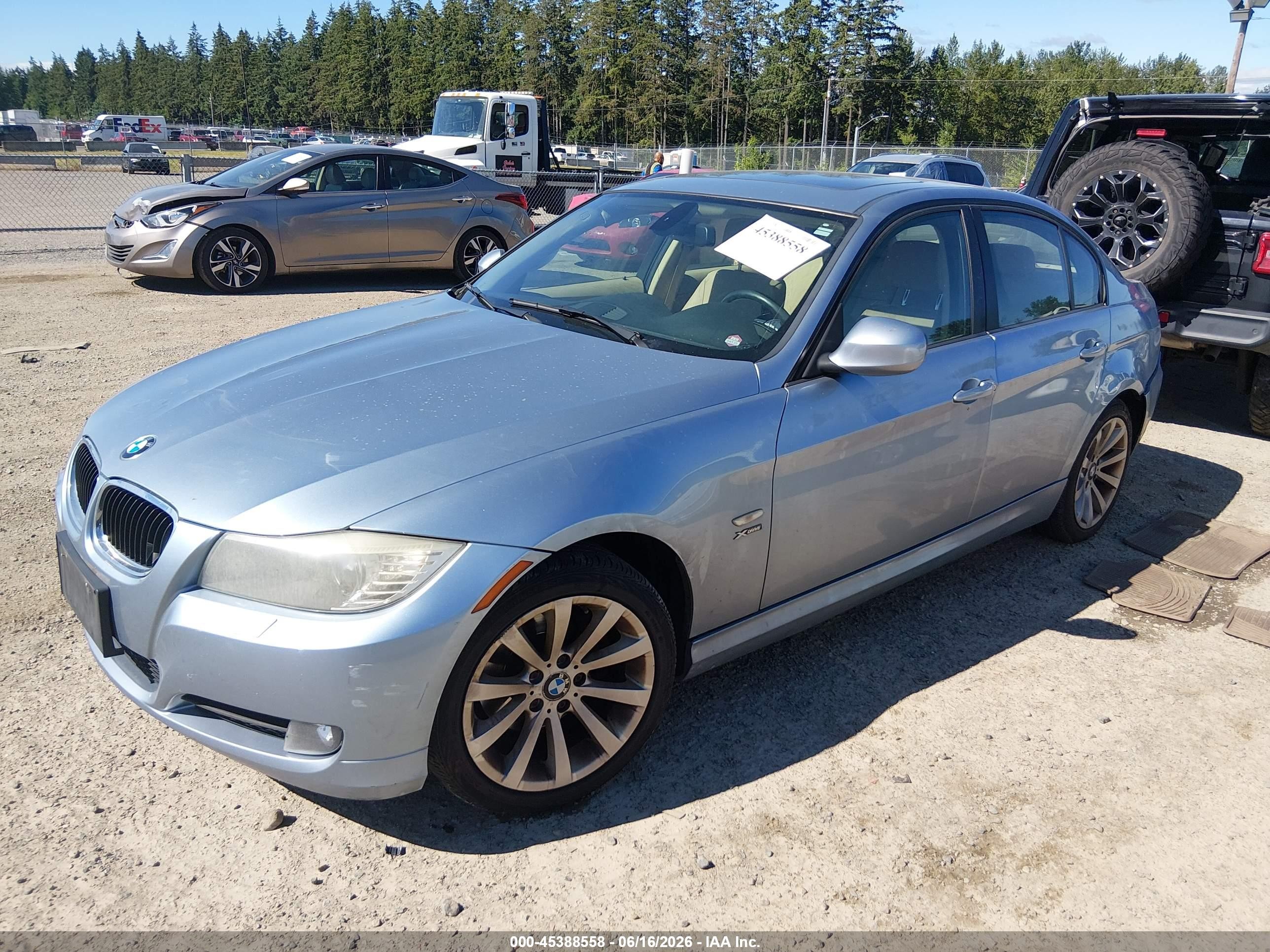 2011 Bmw 328i Xdrive Blue vin: WBAPK5G50BNN25053