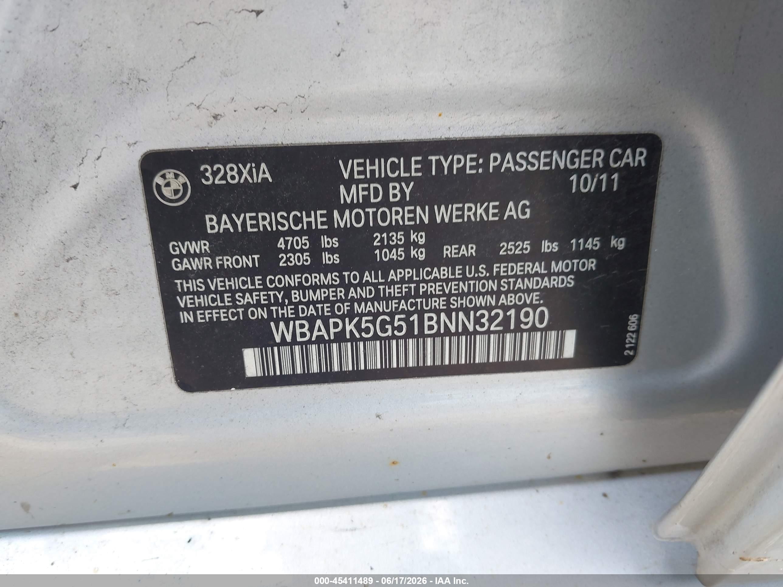 2011 Bmw 328i Xdrive Silver vin: WBAPK5G51BNN32190
