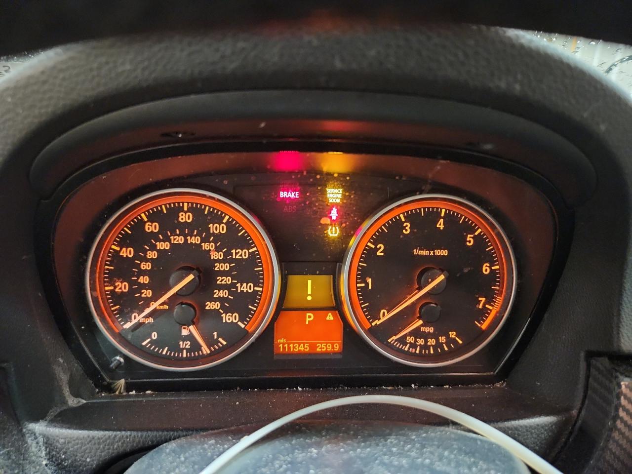 2011 Bmw 328 Xi Sulev Black vin: WBAPK5G57BNN81992 Damage: Warning Light - Engine, On, Unacceptable
