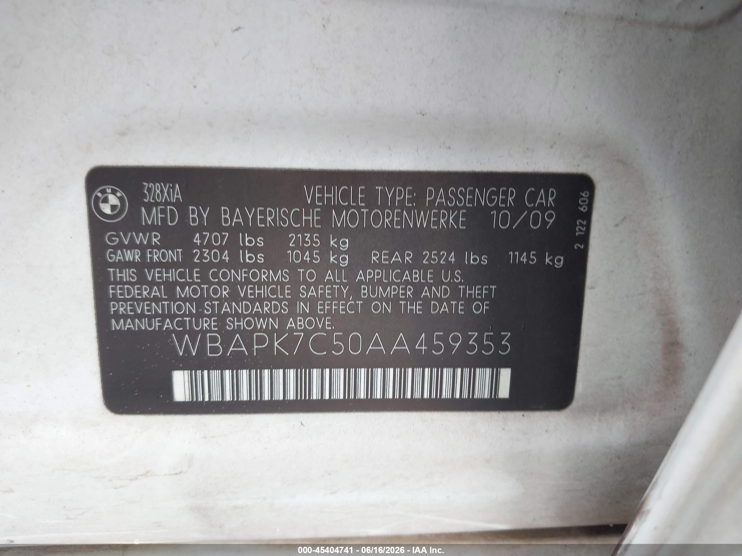 2010 Bmw 328i Xdrive White vin: WBAPK7C50AA459353