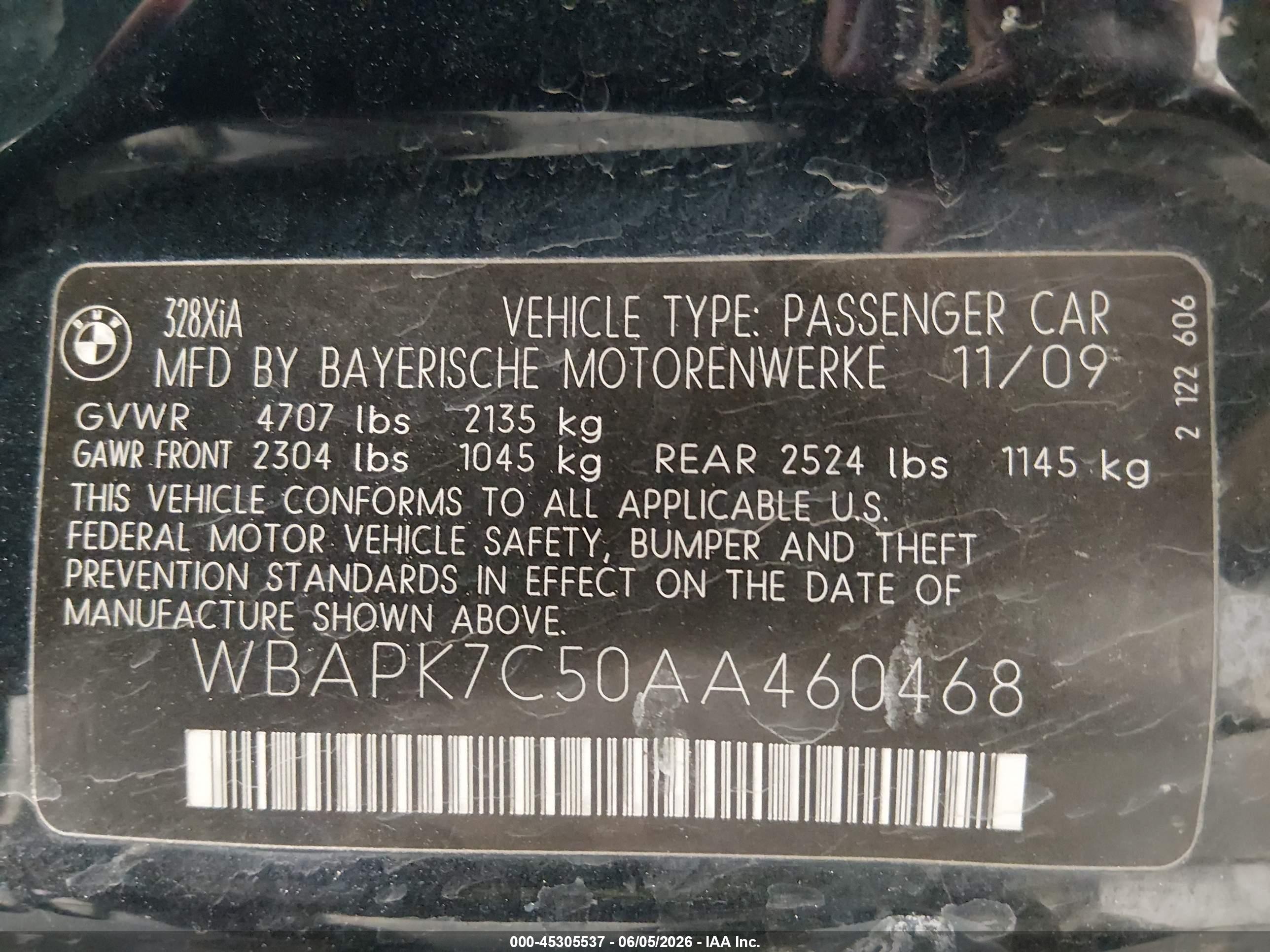 2010 Bmw 328i Xdrive Синий vin: WBAPK7C50AA460468
