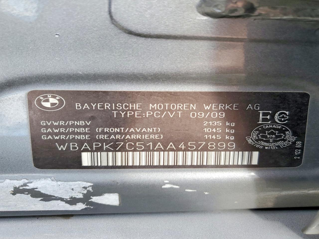 2010 Bmw 328 Xi Gray vin: WBAPK7C51AA457899