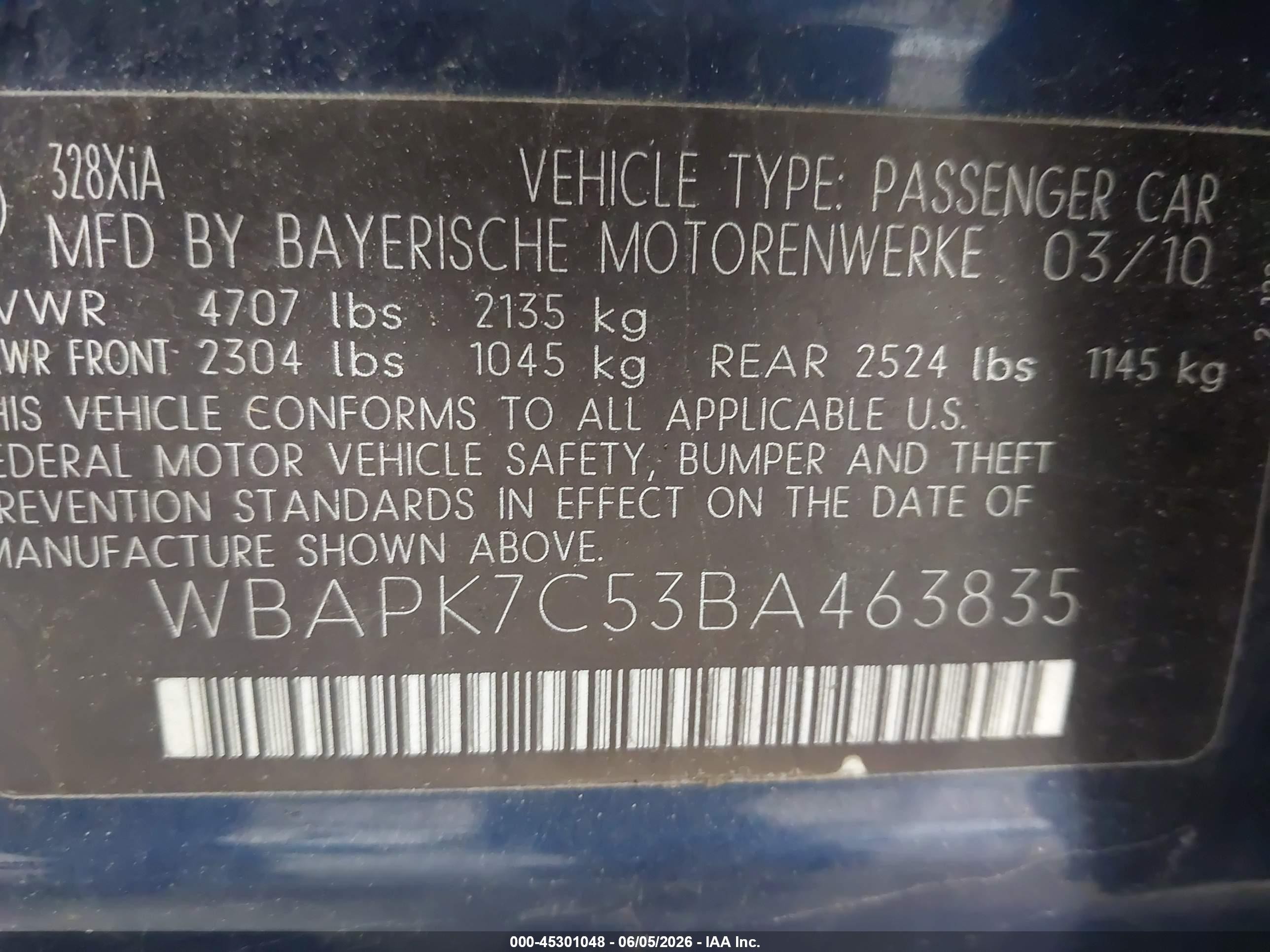 2011 Bmw 328i Xdrive Dark Blue vin: WBAPK7C53BA463835