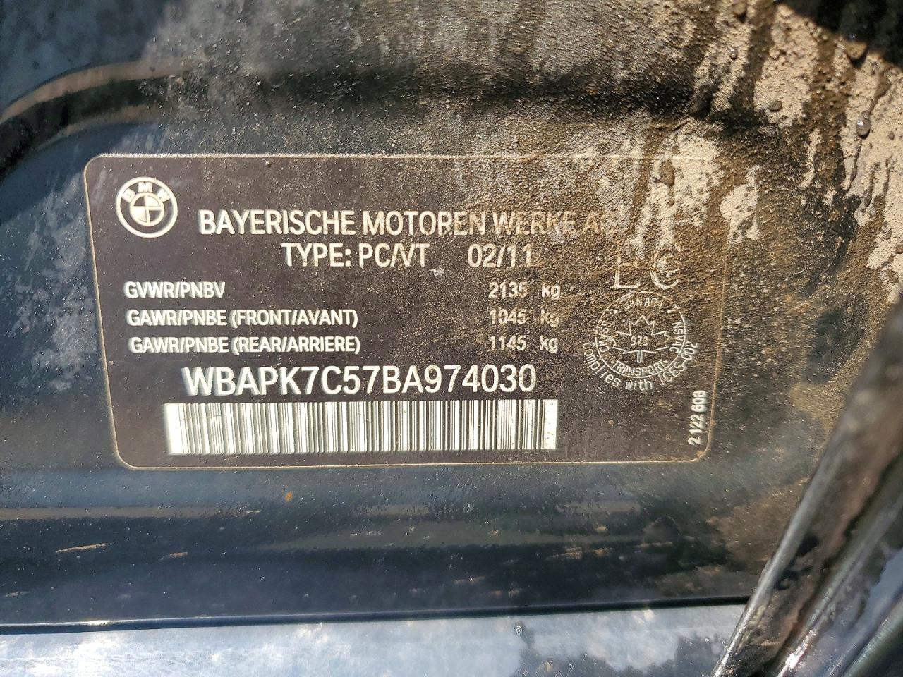 2011 Bmw 328 Xi Black vin: WBAPK7C57BA974030