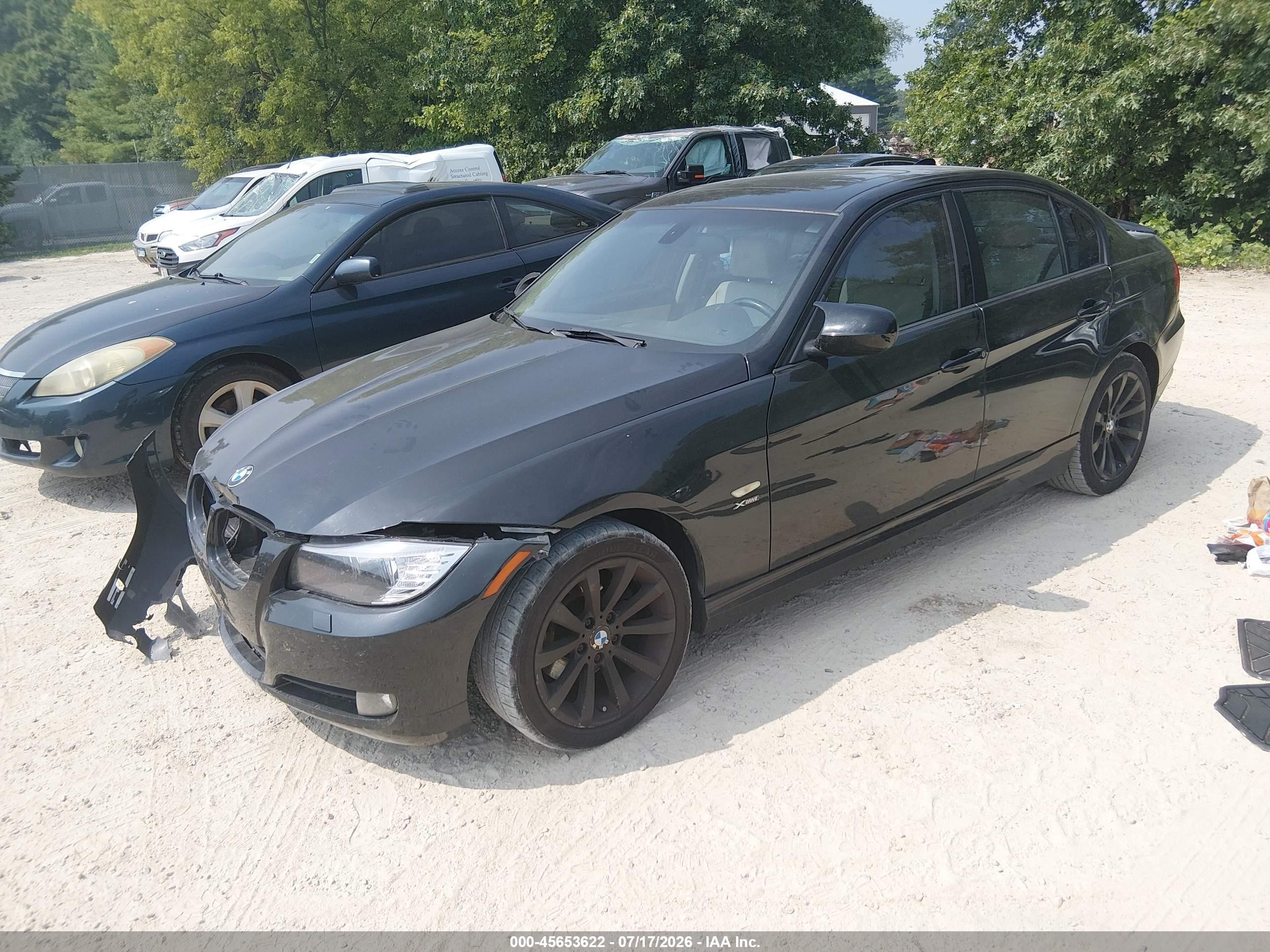 2011 Bmw 328i Xdrive Black vin: WBAPK7C57BF083531