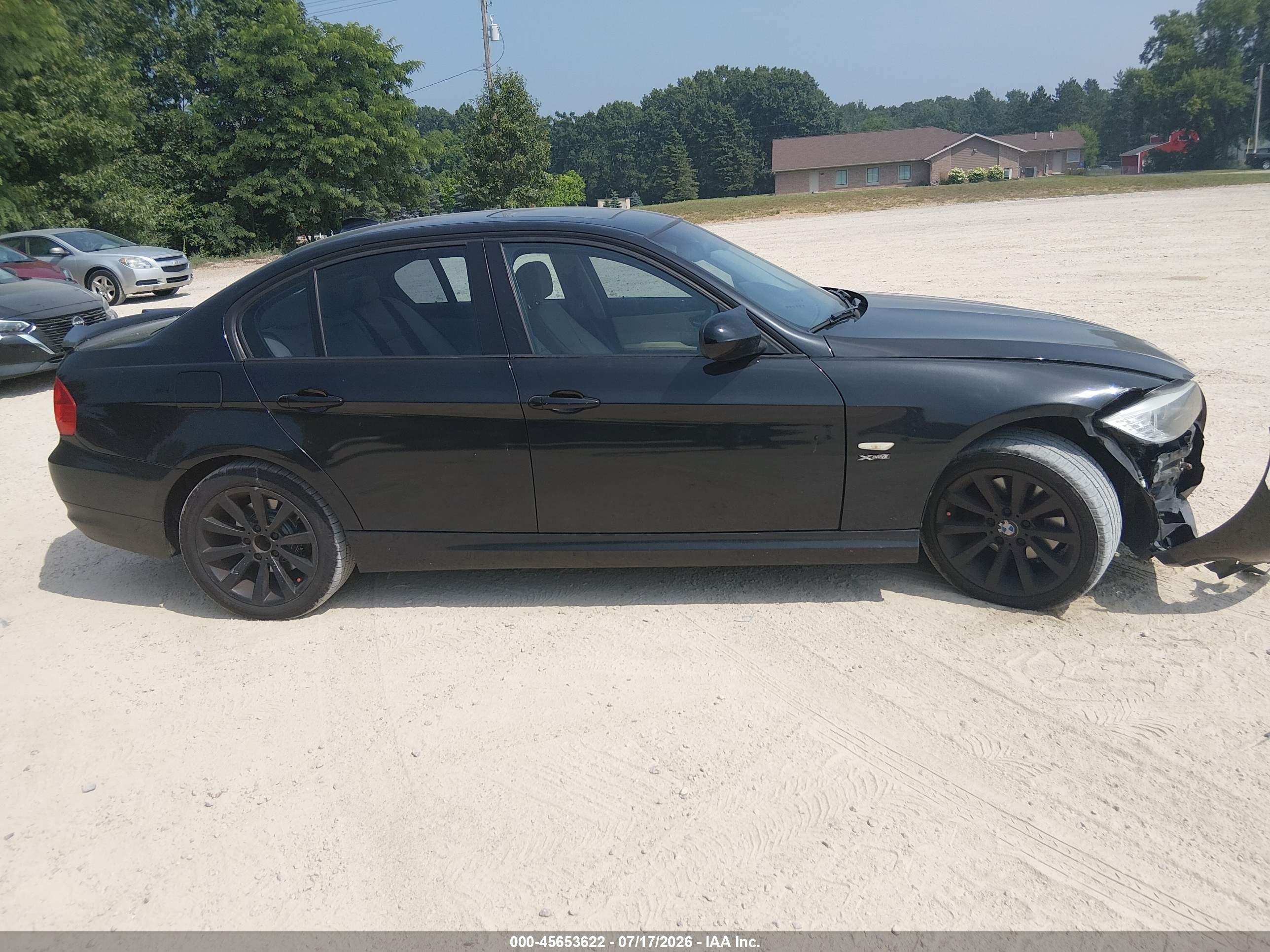 2011 Bmw 328i Xdrive Black vin: WBAPK7C57BF083531