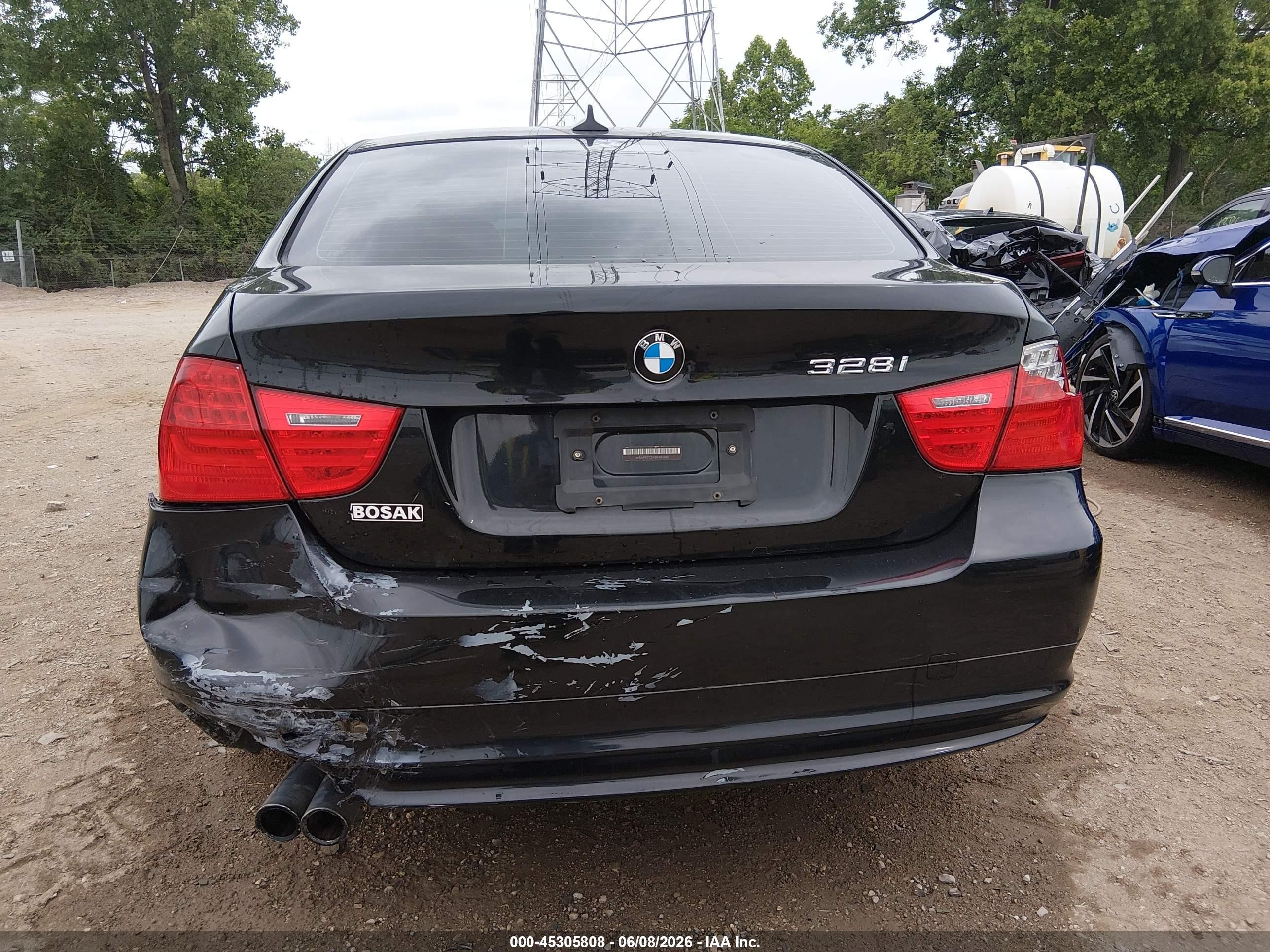 2011 Bmw 328i Xdrive Black vin: WBAPK7C5XBF083362