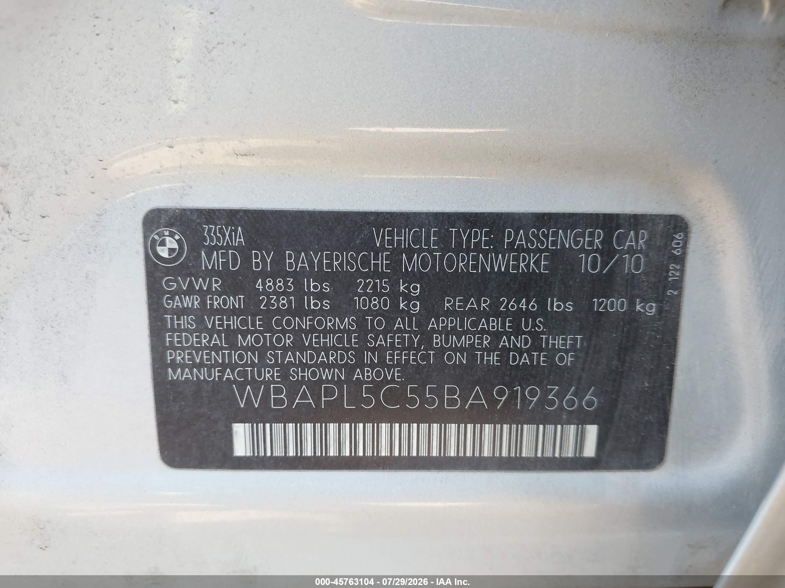 2011 Bmw 335i Xdrive Silver vin: WBAPL5C55BA919366