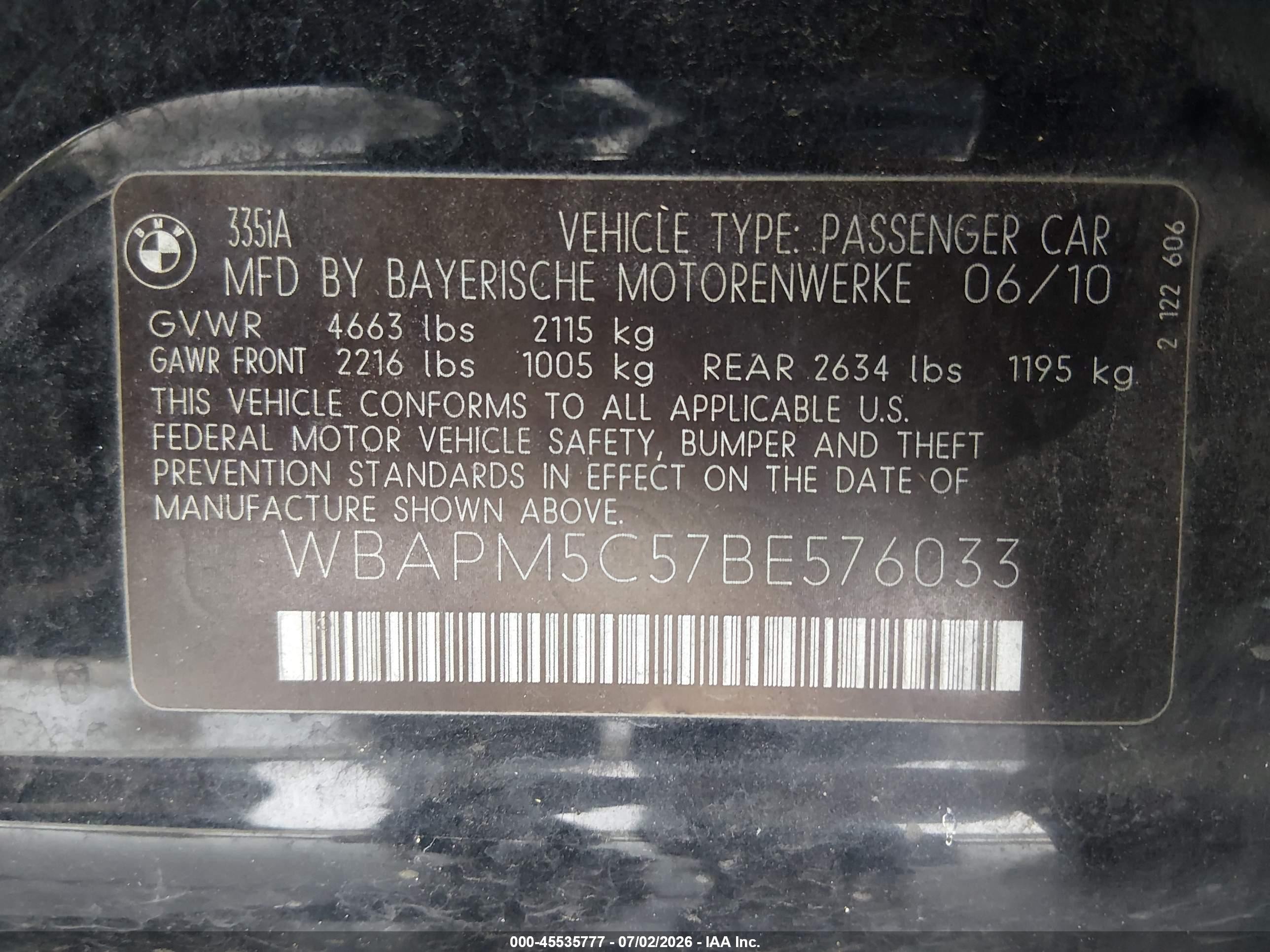 2011 Bmw 335i   Black vin: WBAPM5C57BE576033