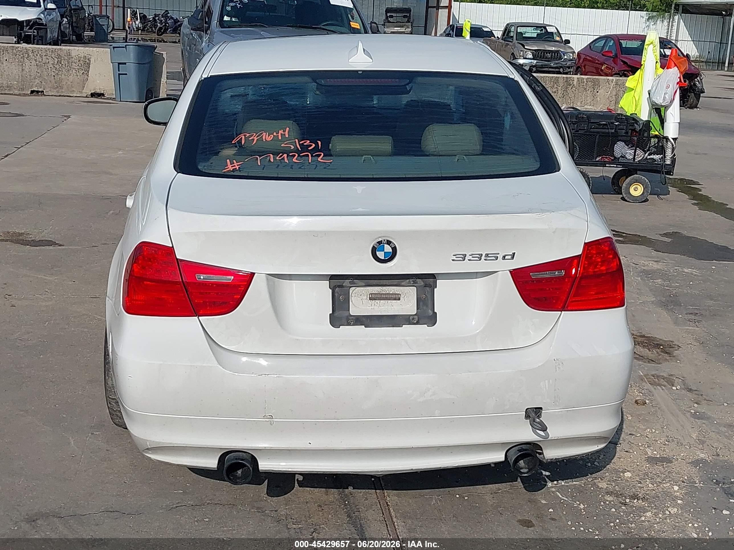 2010 Bmw 335d White vin: WBAPN7C51AA779272