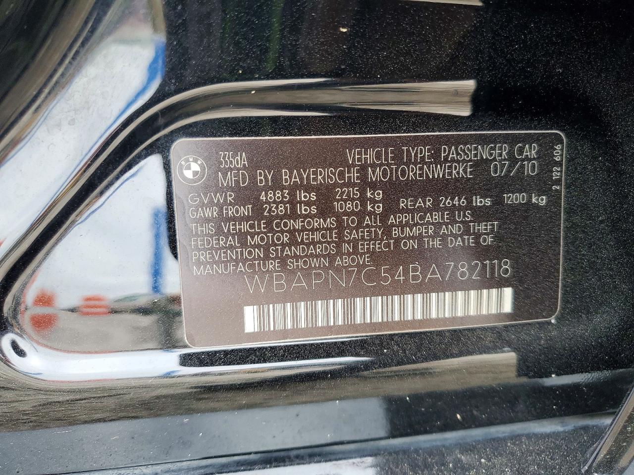 2011 Bmw 335 D Black vin: WBAPN7C54BA782118