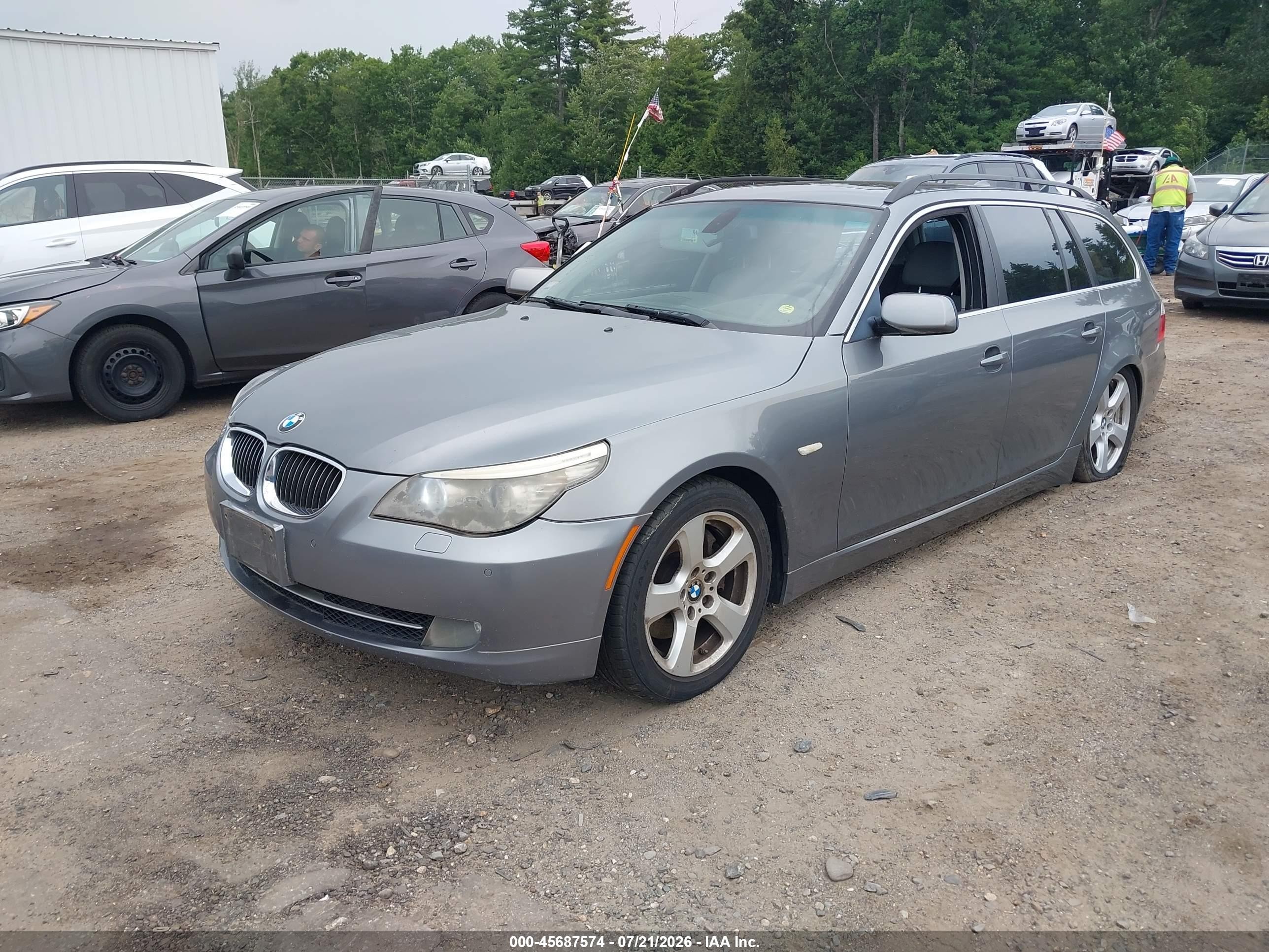 2008 Bmw 535xi   Gray vin: WBAPT73528CX00390