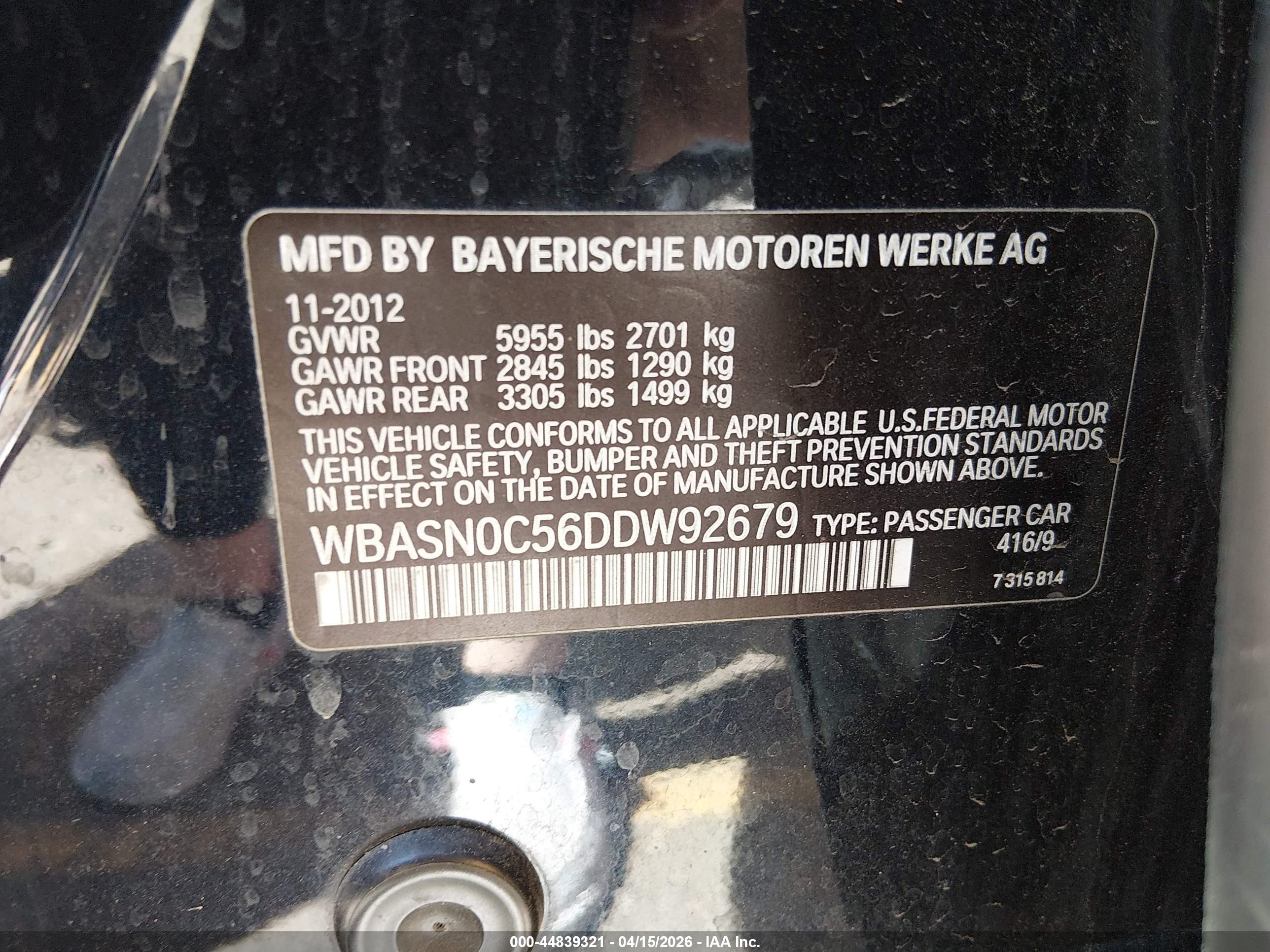 2013 Bmw 550i Gran Turismo   Blue vin: WBASN0C56DDW92679