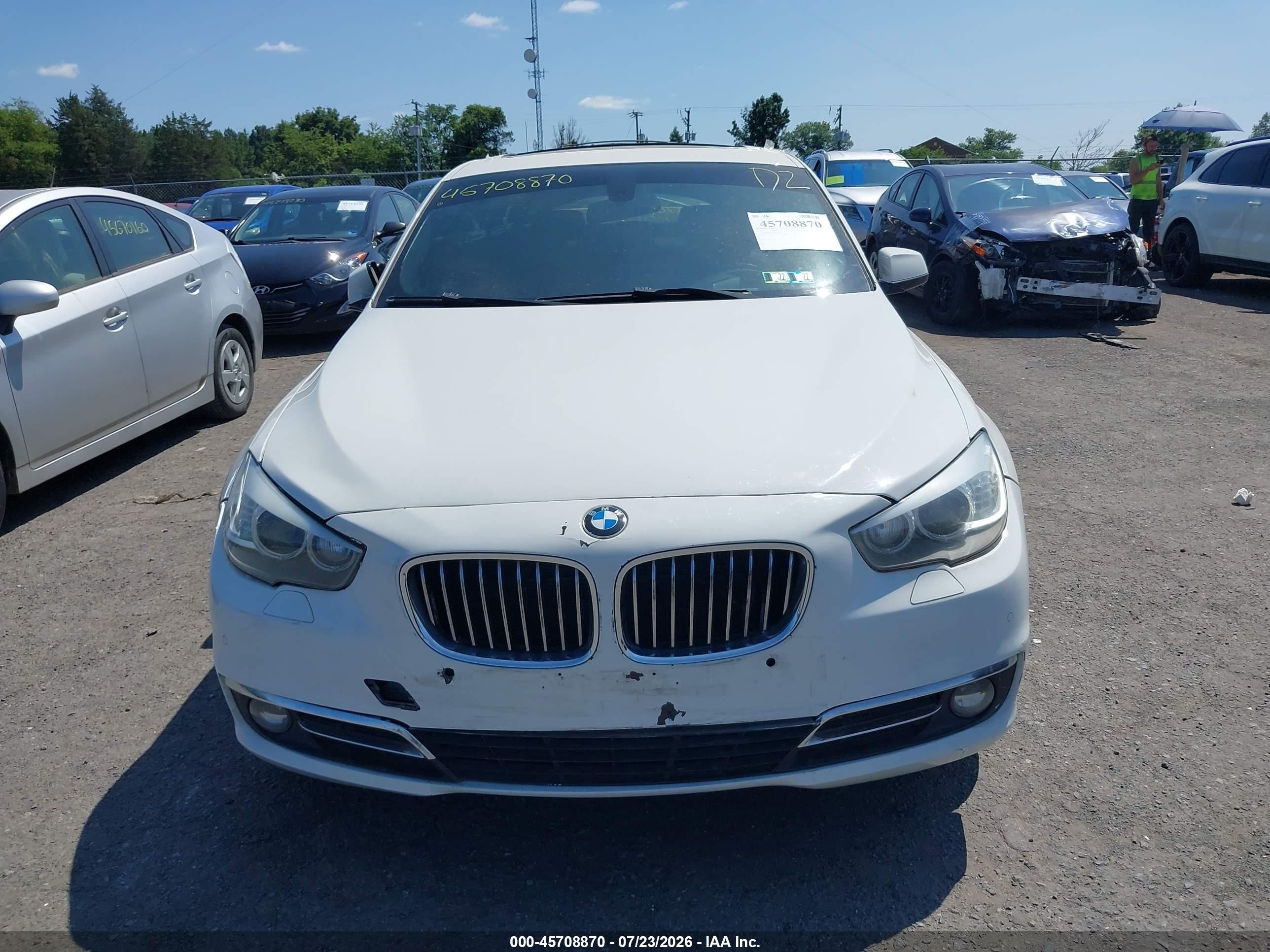 2013 Bmw 550i Gran Turismo   White vin: WBASN0C59DDW92739