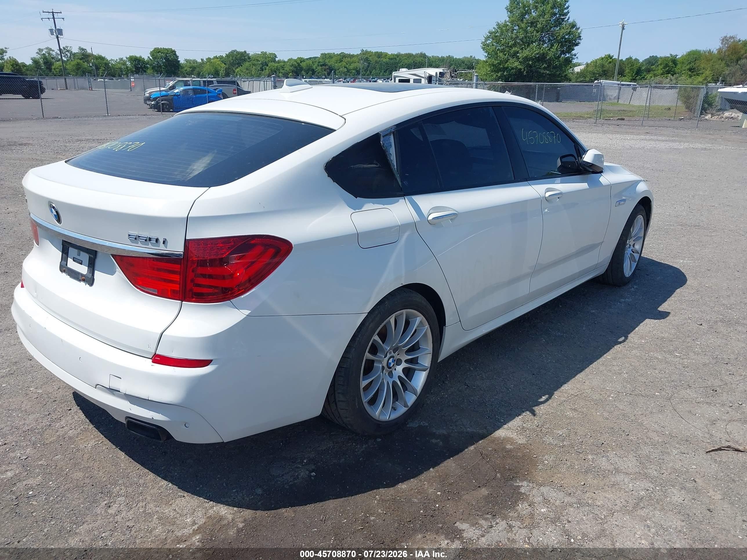 2013 Bmw 550i Gran Turismo   White vin: WBASN0C59DDW92739